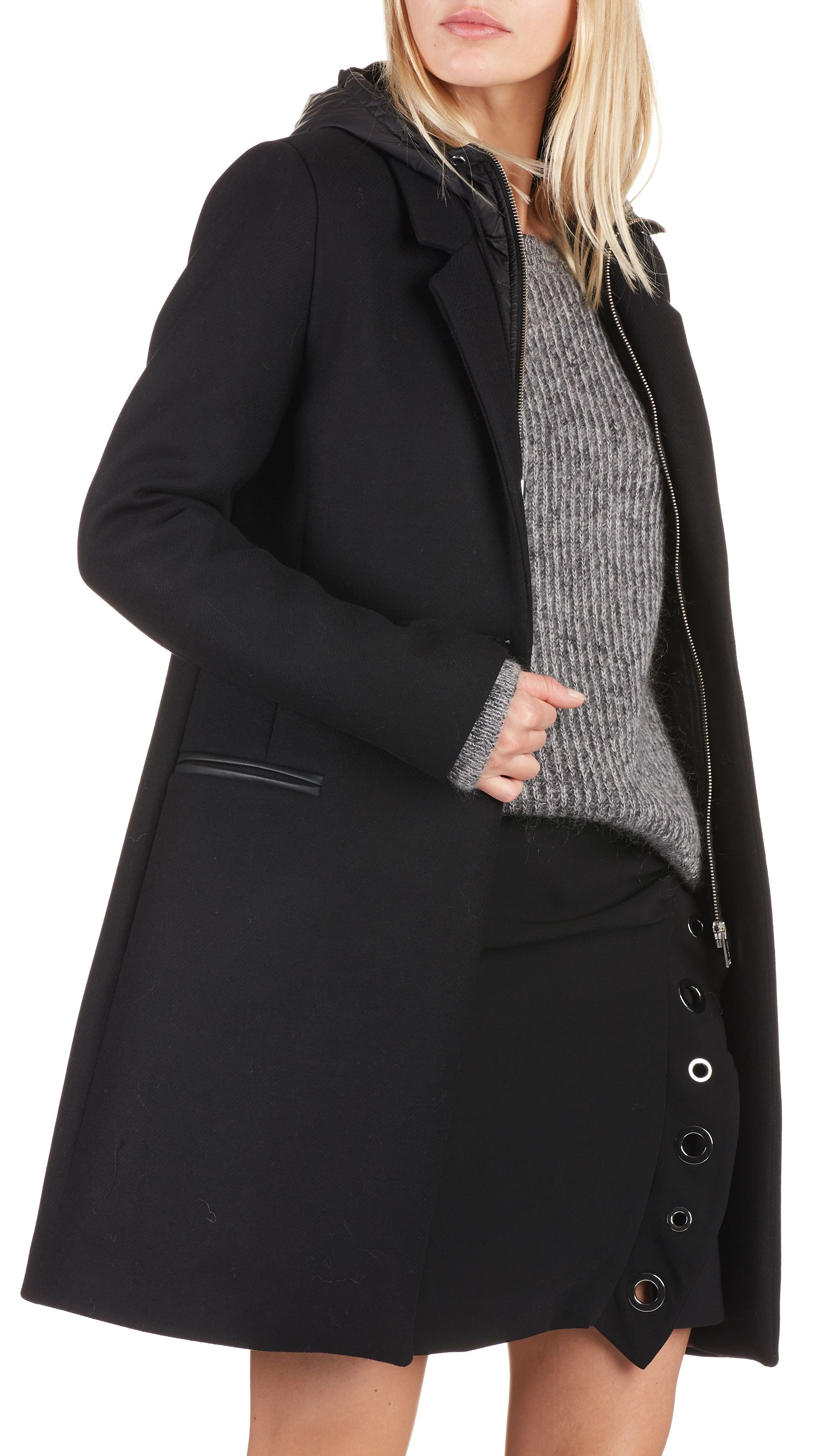 Manteau en laine online noir femme