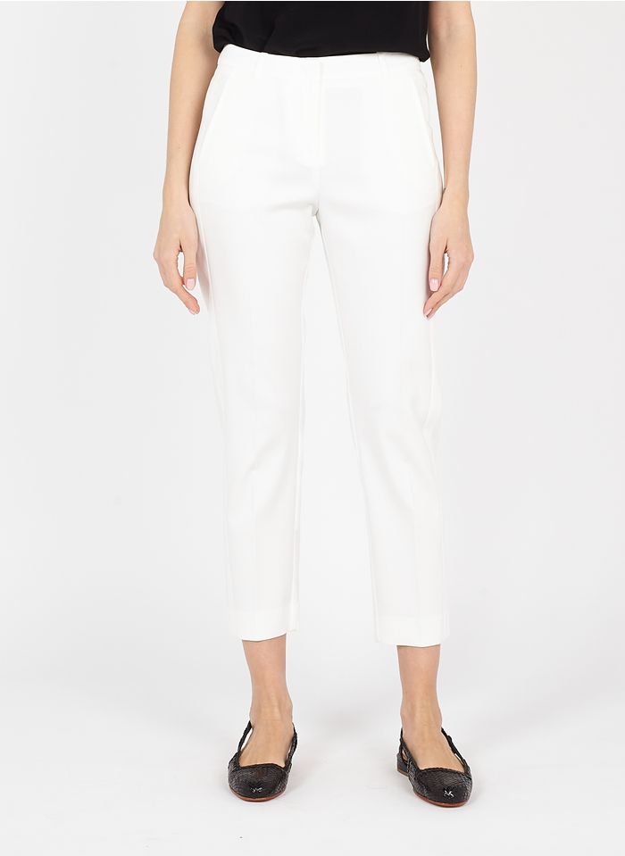 IKKS Pantalon slim taille haute en lyocell | Blanc