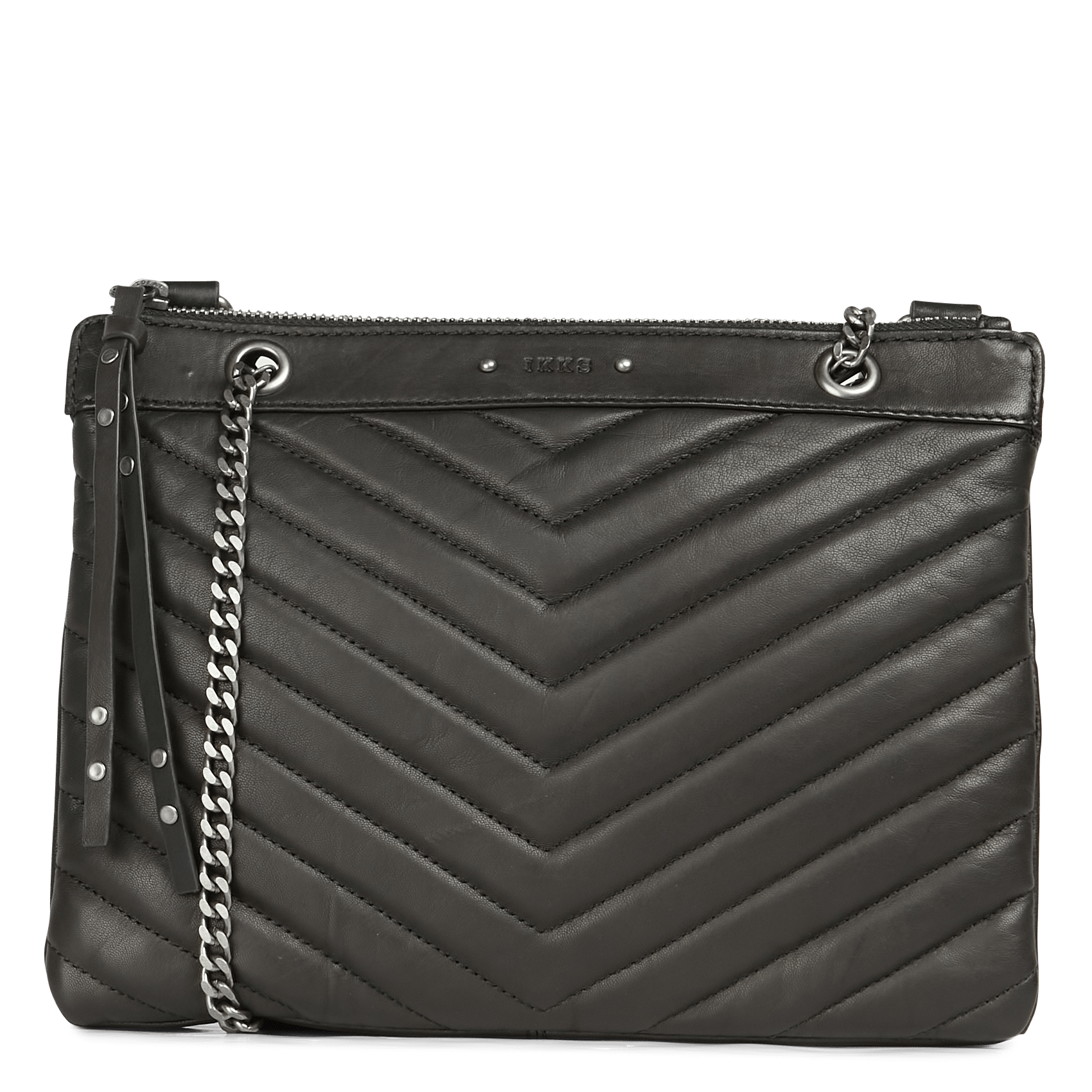Mini Sac IKKS Imitation Fourrure Et Cuir Synthétique - Bleu Marine, Neuf Sans étiquettes