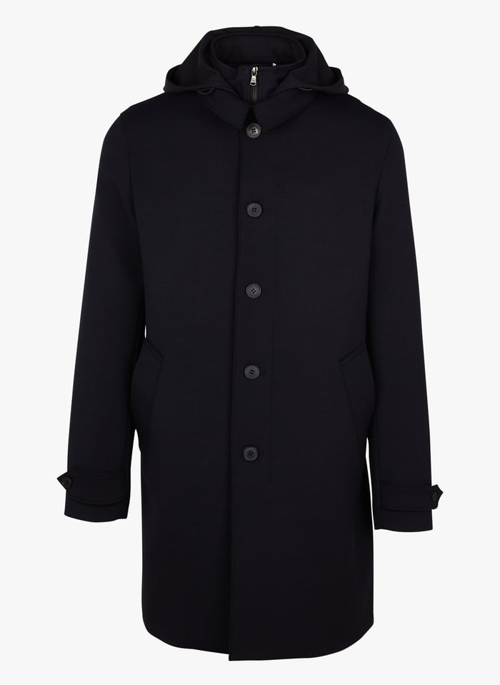 Trench Col Classique à Capuche Bleu Marine Ikks - Homme | Place des ...