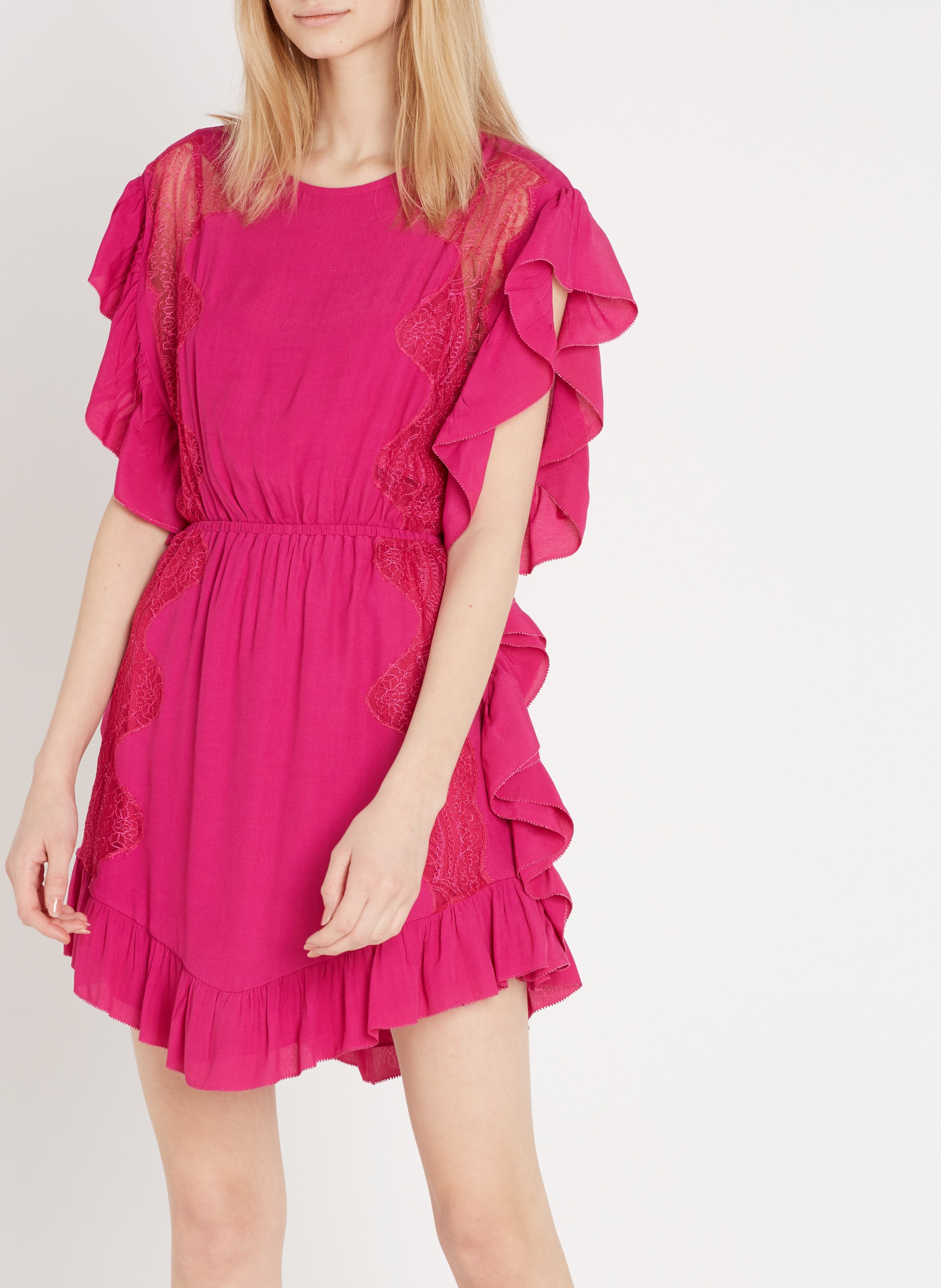 robe dentelle fushia