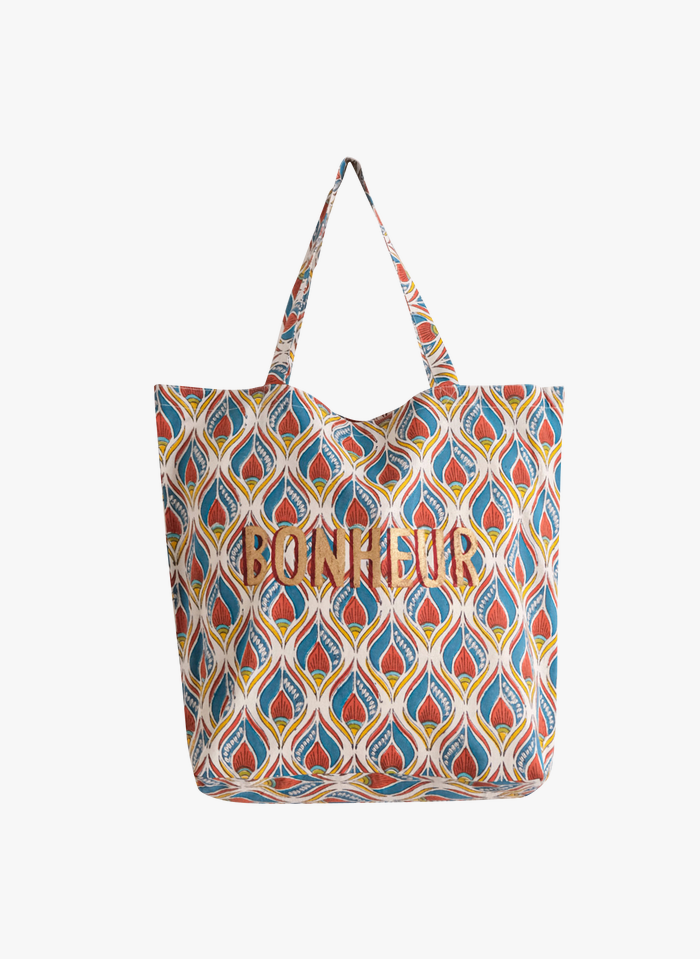 JAMINI Tote bag motif art déco en coton  | Multicolore