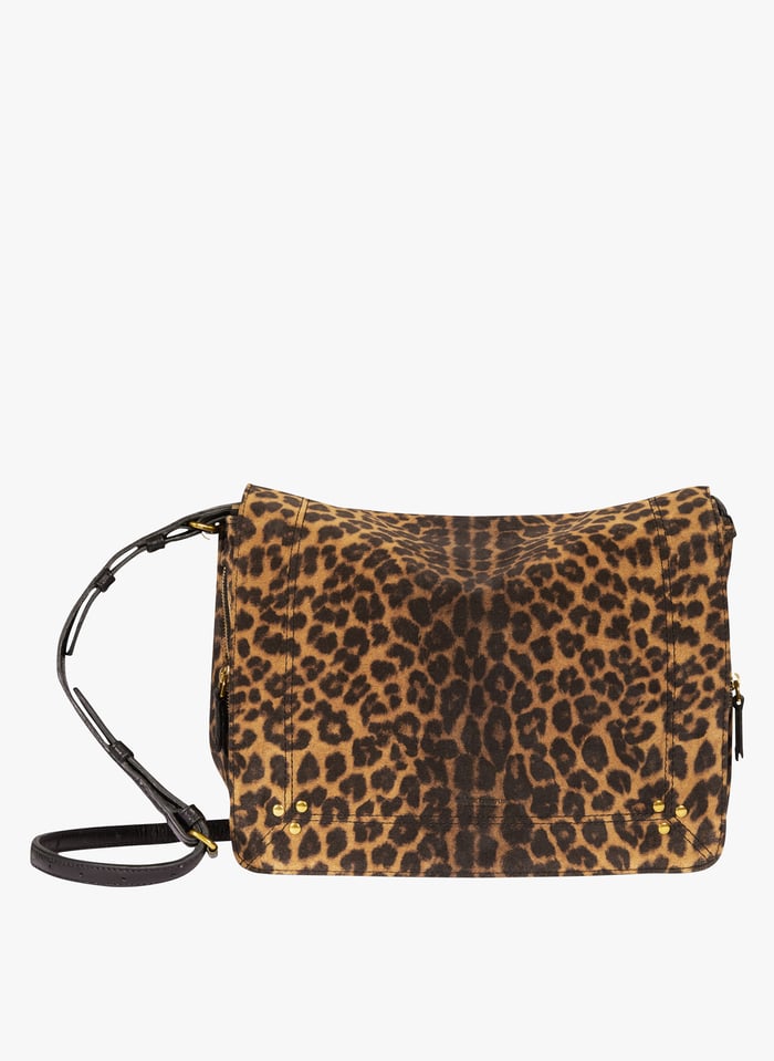 Besace En Cuir Imprim L opard Igor Leo Chamois Jerome Dreyfuss