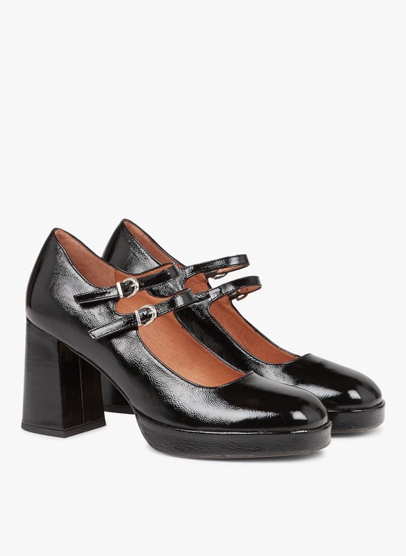 Babies En Cuir Verni Verite Noir Jonak Femme 088 VERITE VERNIS PLISSE 26 NOIR Place des Tendances