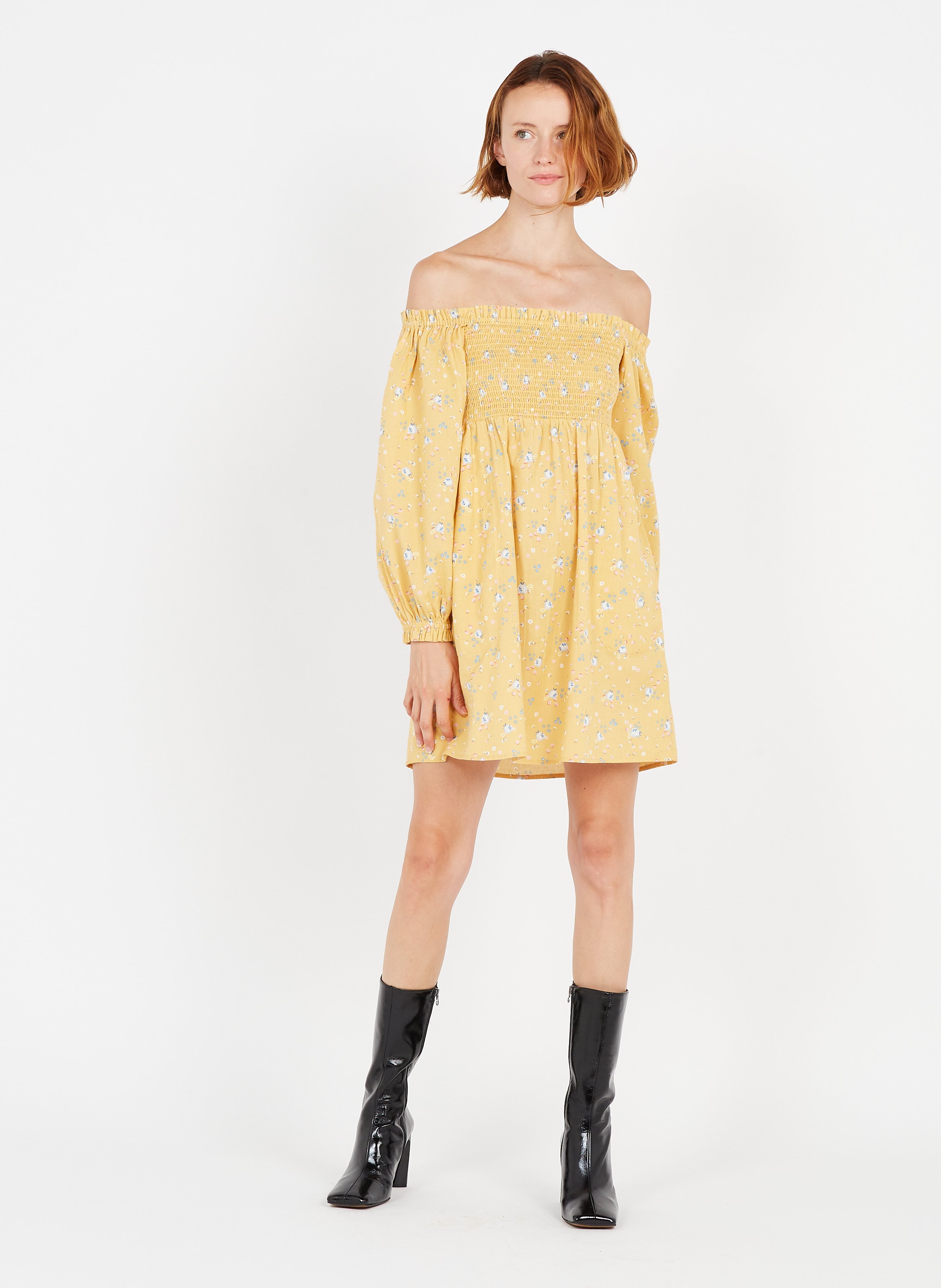 robe jaune en lin