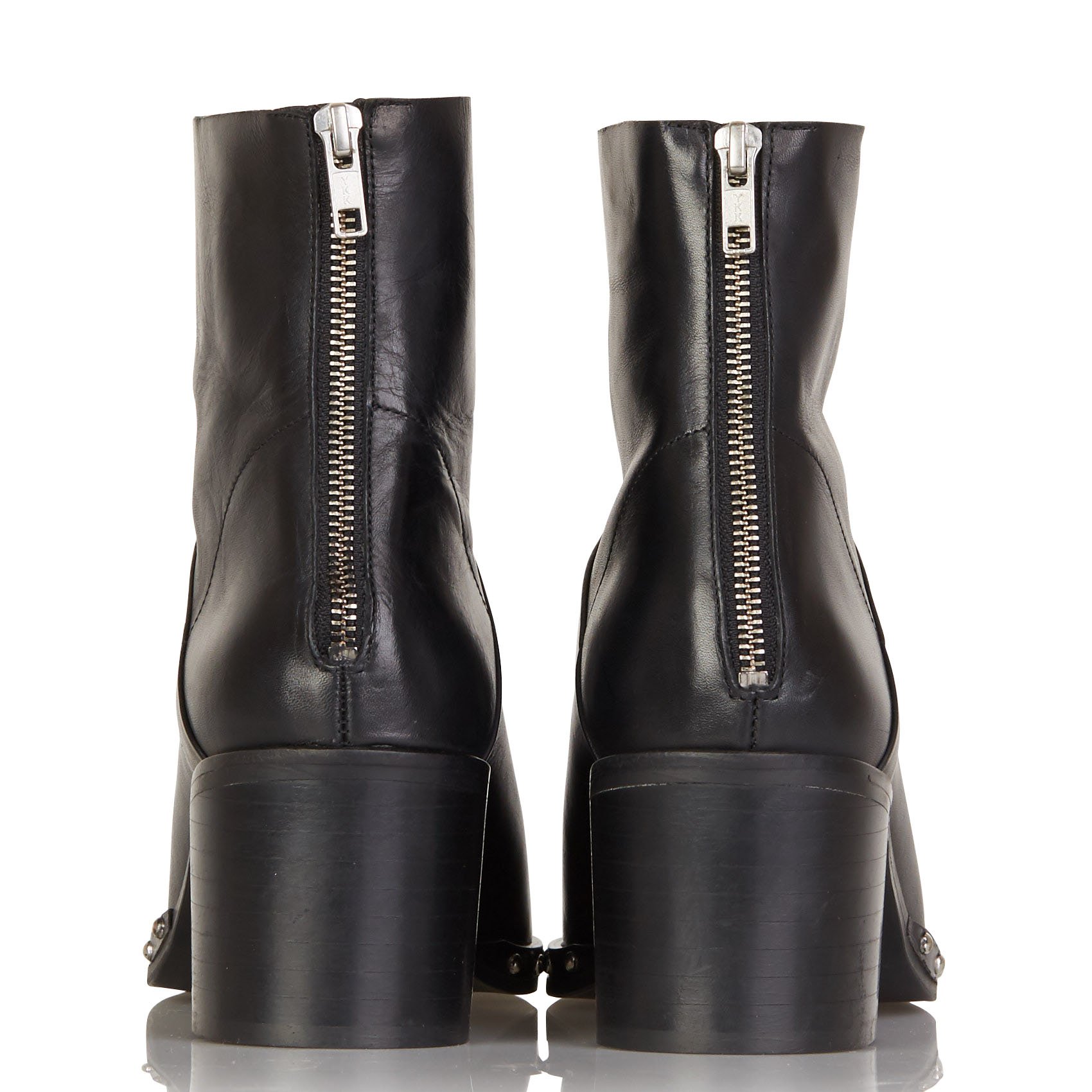 Bottines à Bouts Pointus Cloutées En Cuir Noir Jonak - Femme | Place des  Tendances