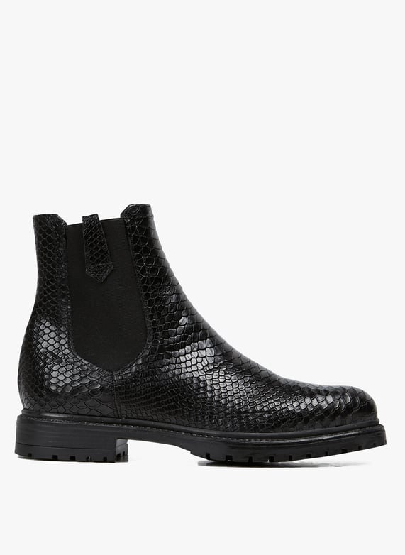Bottines serpent noir hot sale