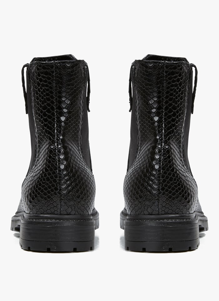 Bottines Candide Reptile En Cuir Imprim Serpent Candide Noir