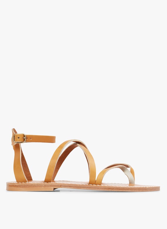 Sandales cuir naturel plates shop