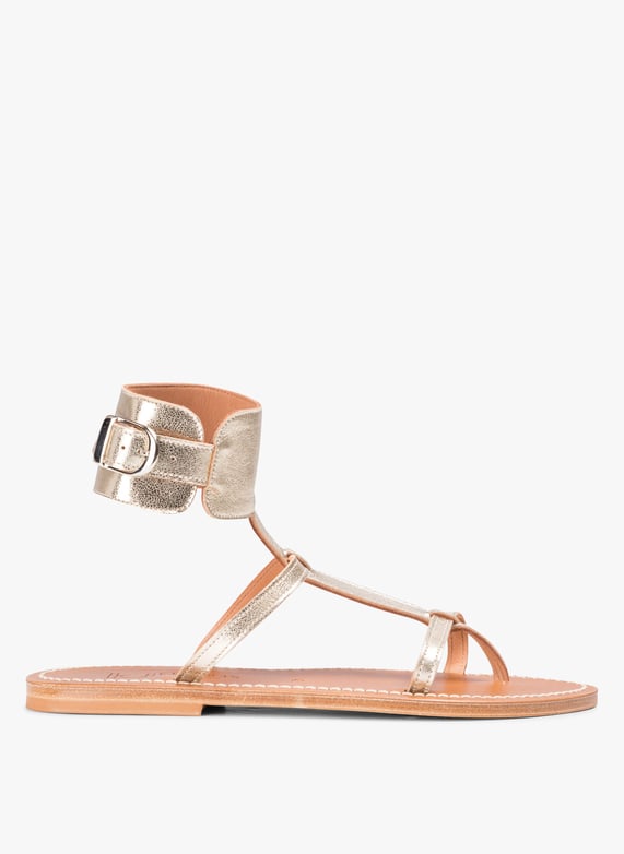 Sandales Plates Bracelet Cheville En Cuir Caravelle Metyl Champan K Jacques Femme EJ309352 METYL CHAMPAN METYL CHAMPAN Place des Tendances Belgique