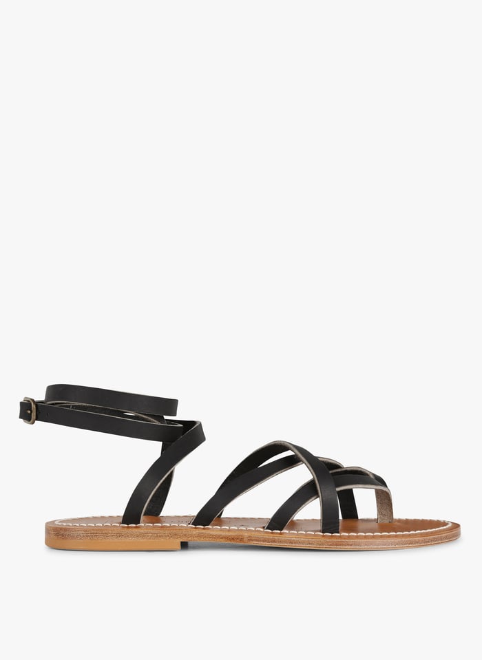 Sandales noires plates sales