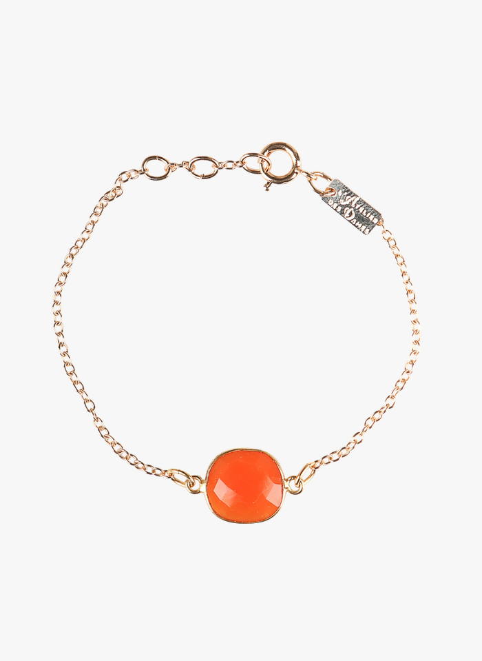 L'ATELIER DES DAMES Bracelet en laiton et pierres fines | Orange