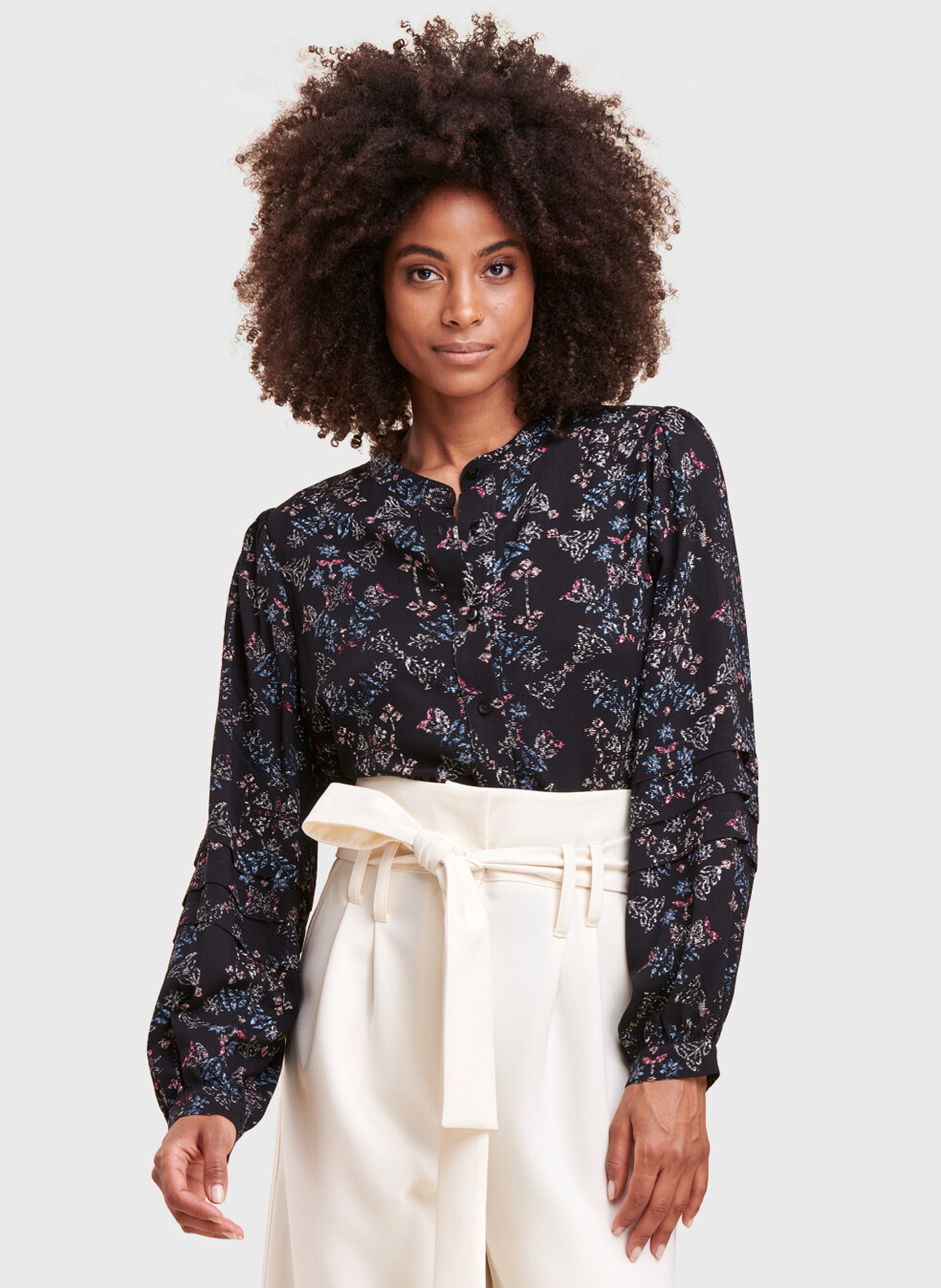 Chemisier Femme La Fée Maraboutée – Soie Blanche – Manches Longues – Taille 38 (occasion)