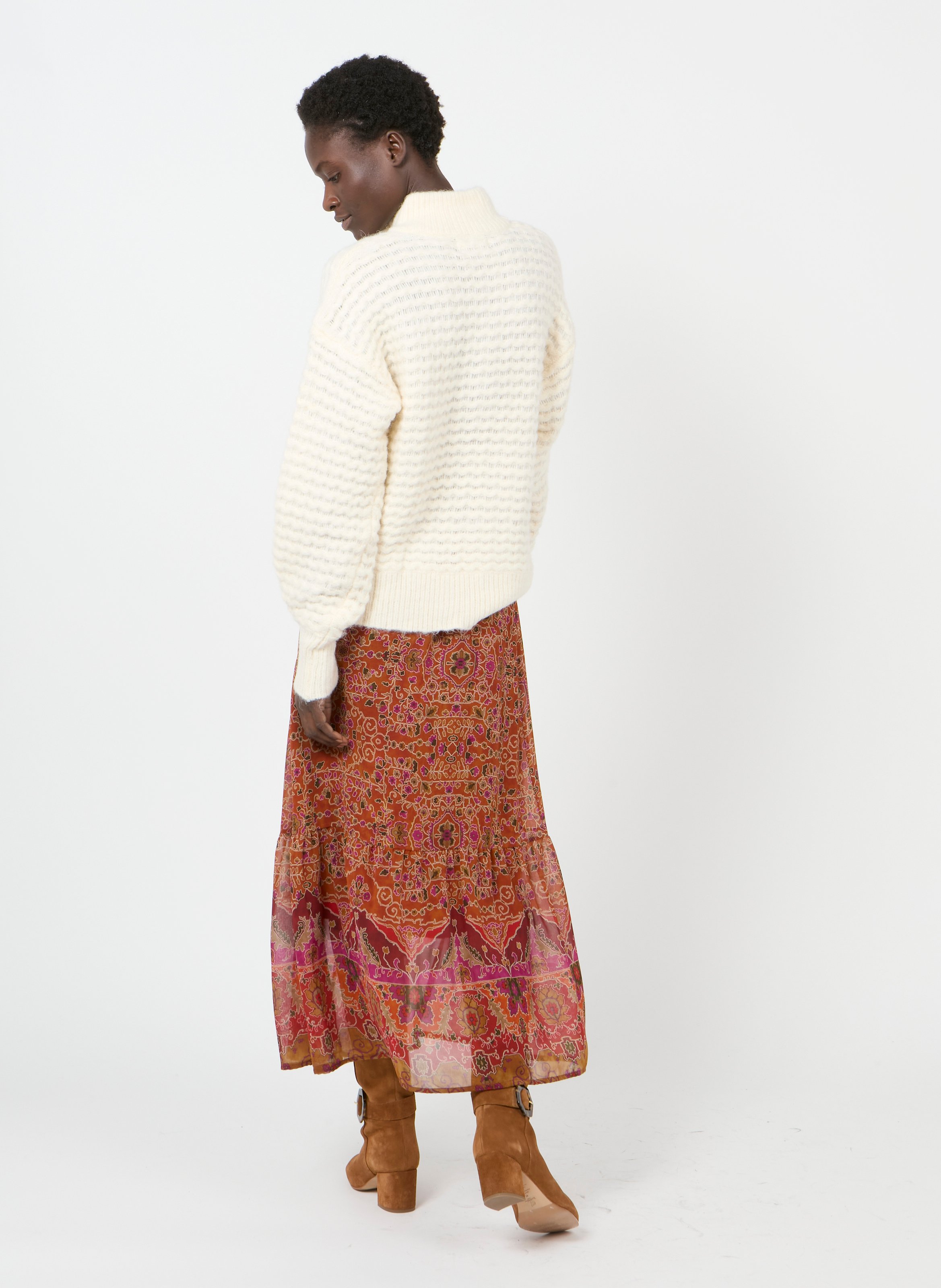 pull en maille bi matière zara