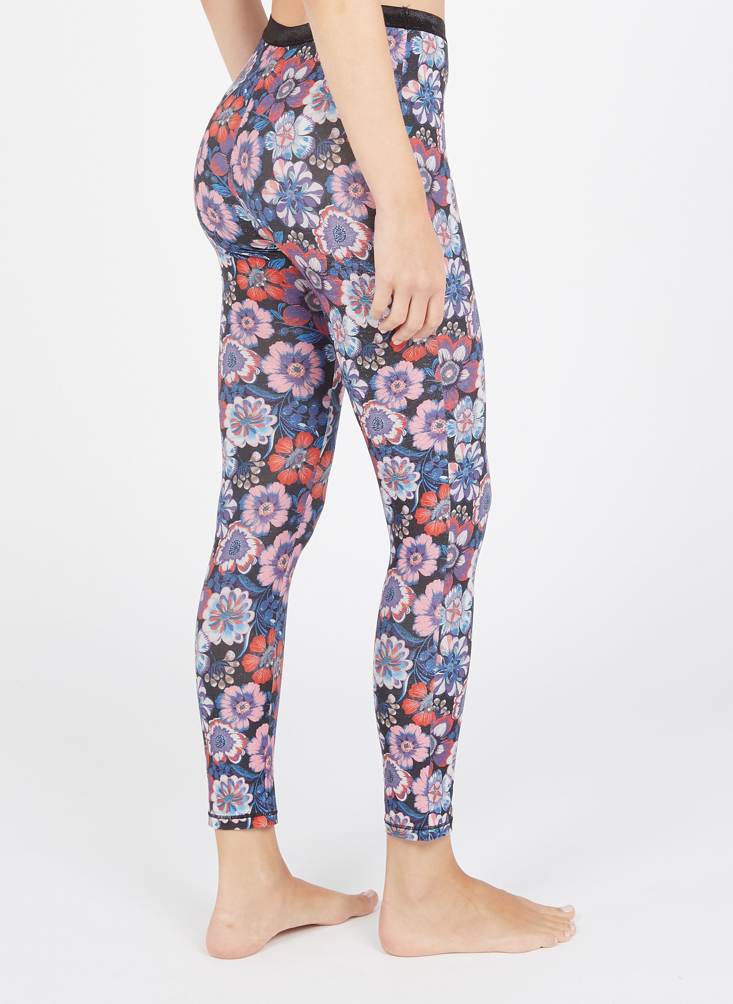 Legging motif fleuri Multicolore