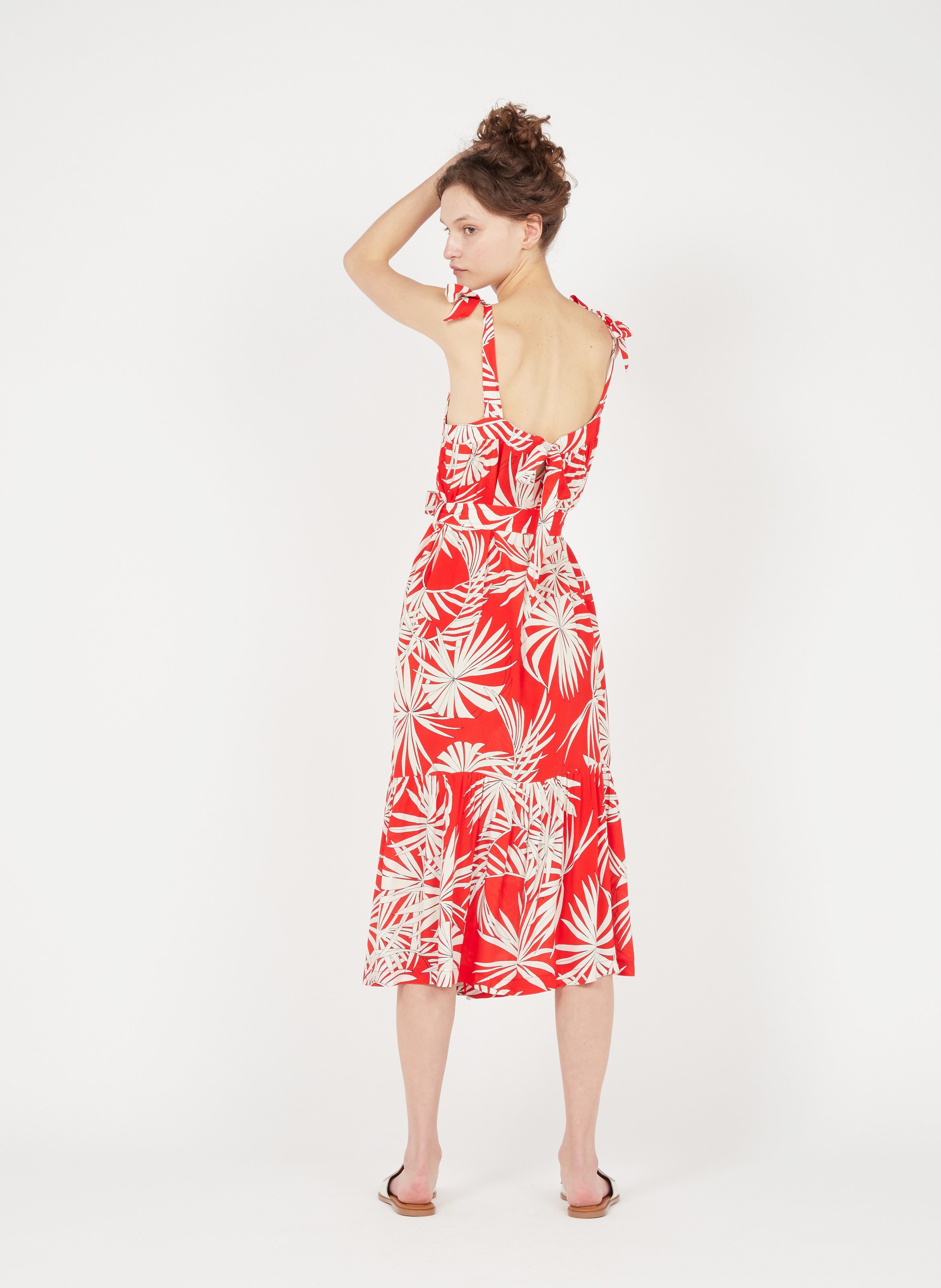 Hotel Robe Longue Fleuri Rouge Robe Longue En Viscose