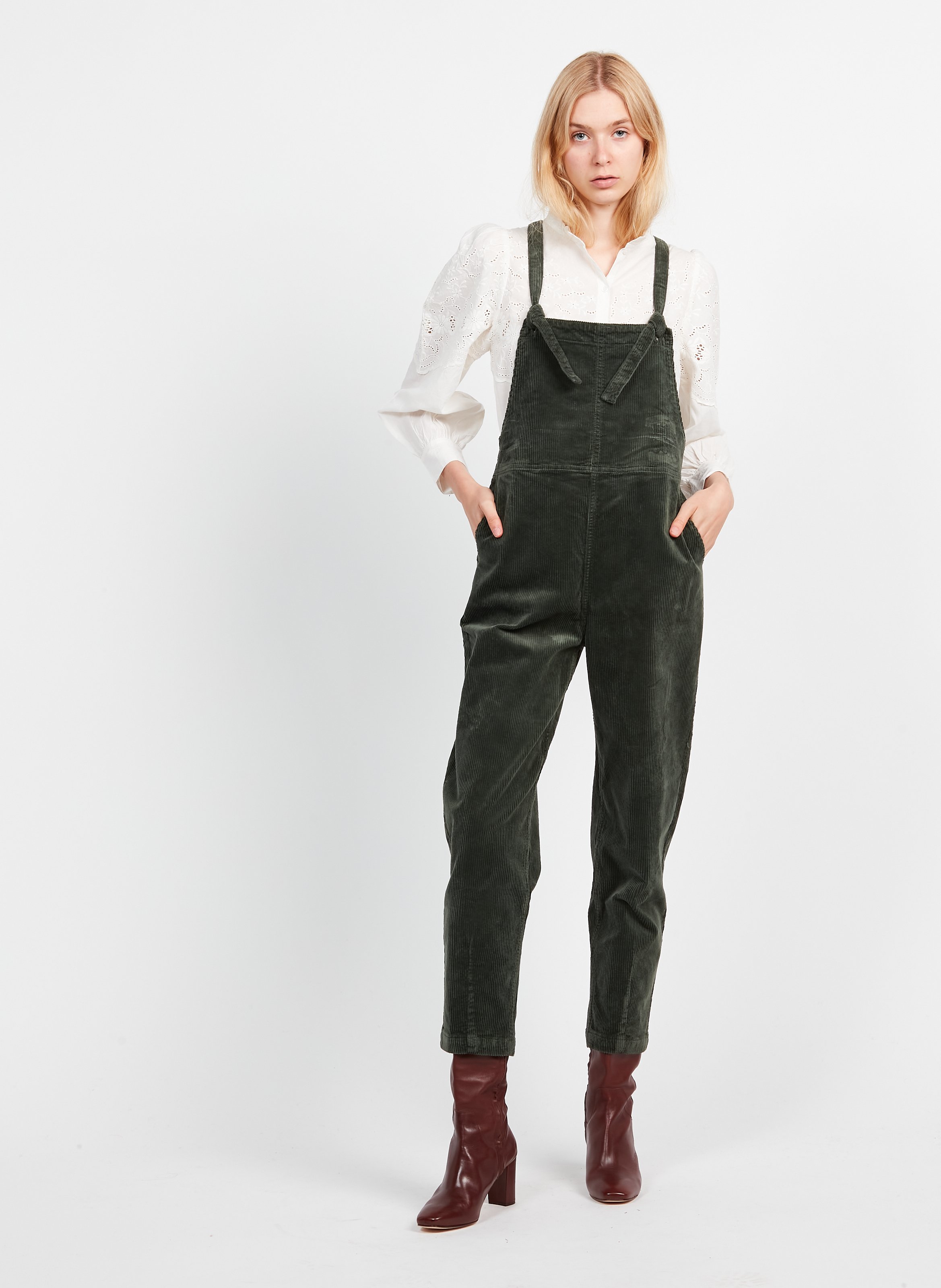 Salopette En Velours Côtelé Hunter Lab Dip Femme Place des Tendances