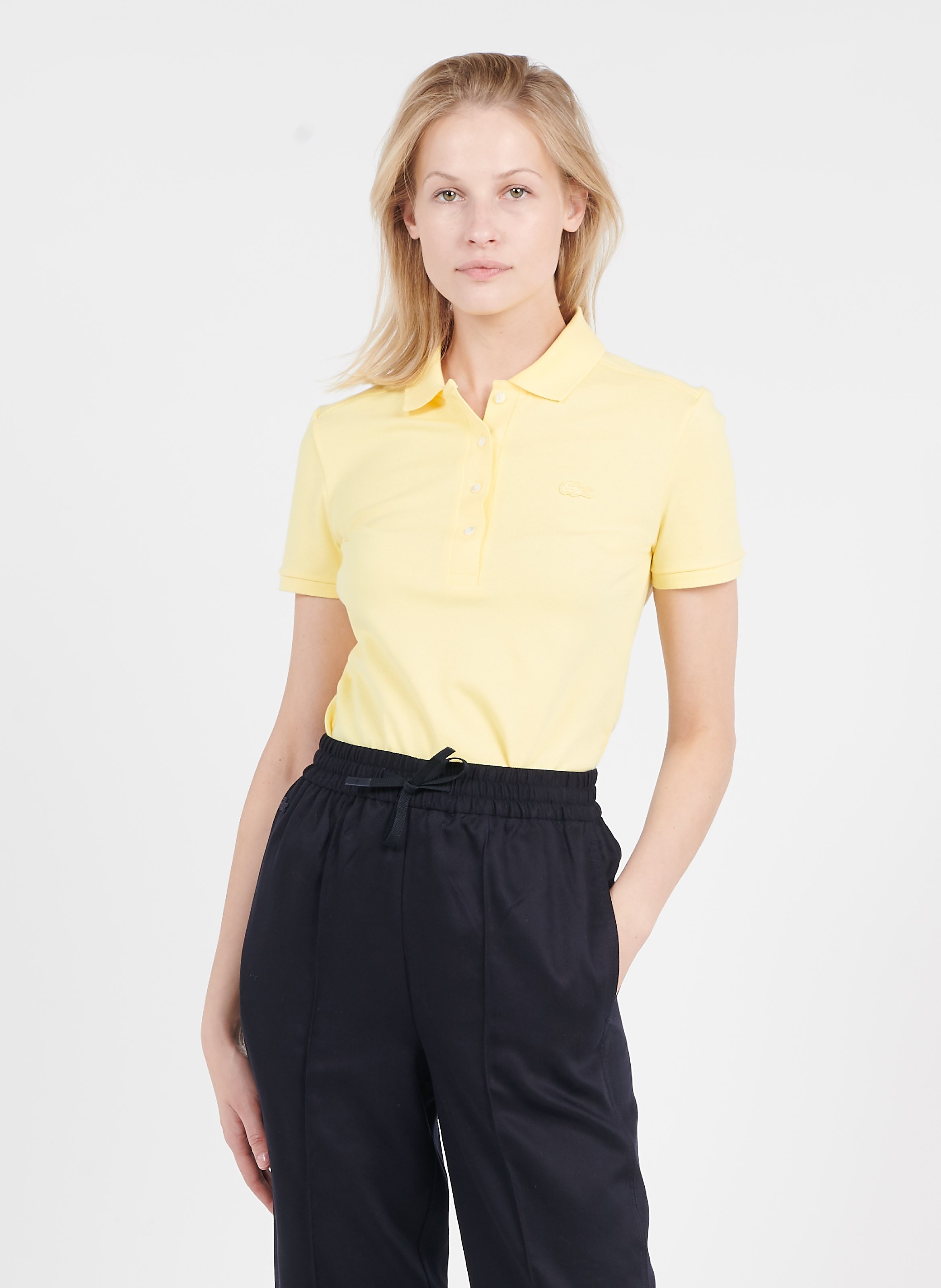 pull lacoste jaune femme