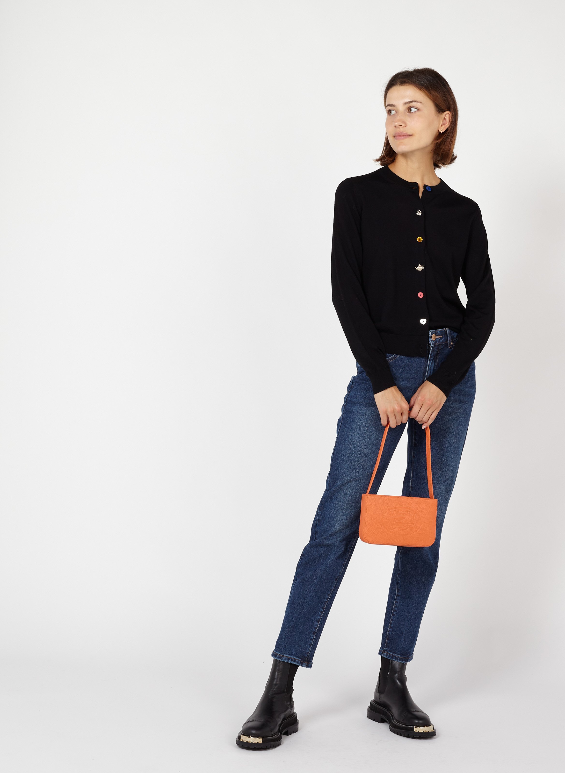 Sac Baguette Avec Logo En Cuir Orange Jaspe Lacoste - Femme | Place des  Tendances