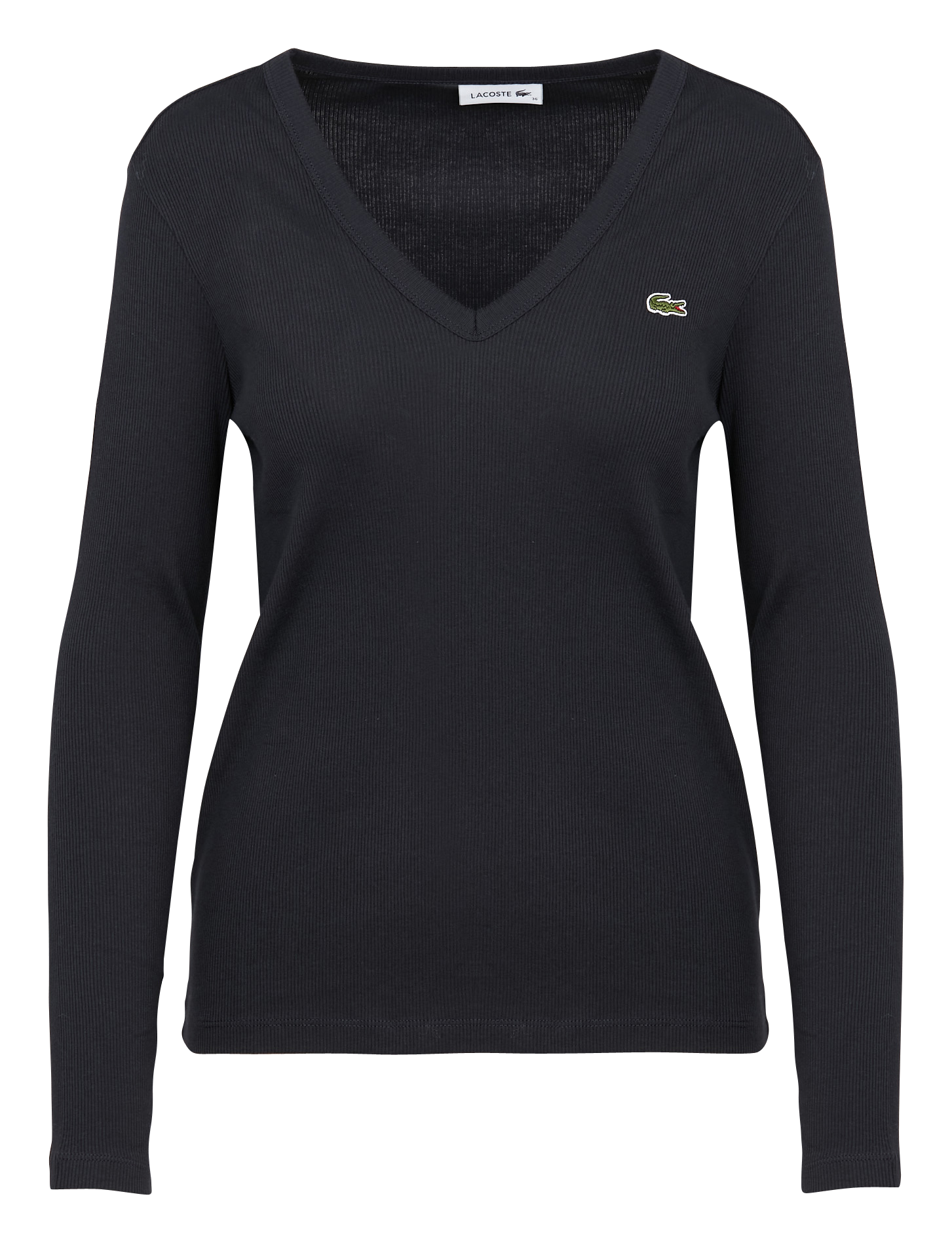 Teeshirt Col V En Coton Abimes Lacoste Femme Place des Tendances