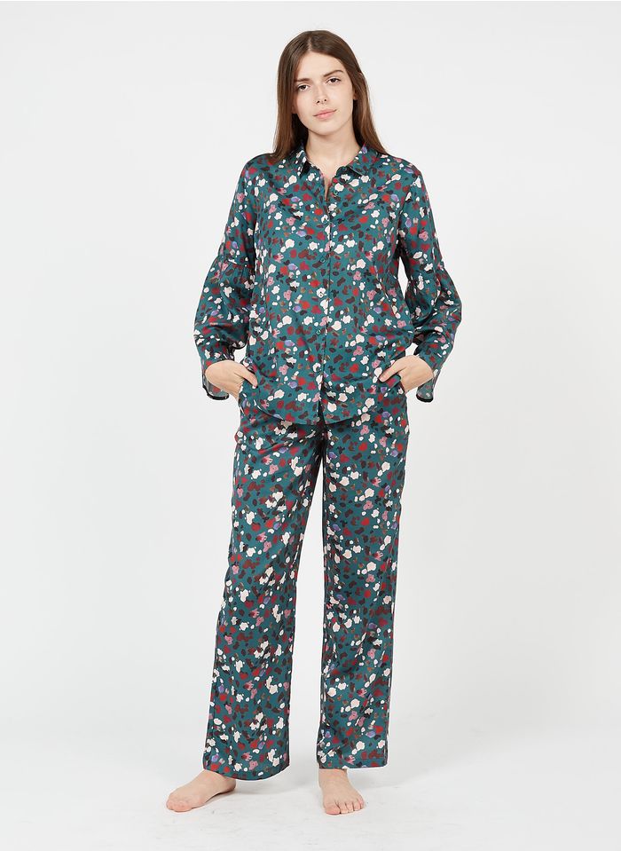 LAURENCE TAVERNIER Pyjama long imprimé en coton Bleu