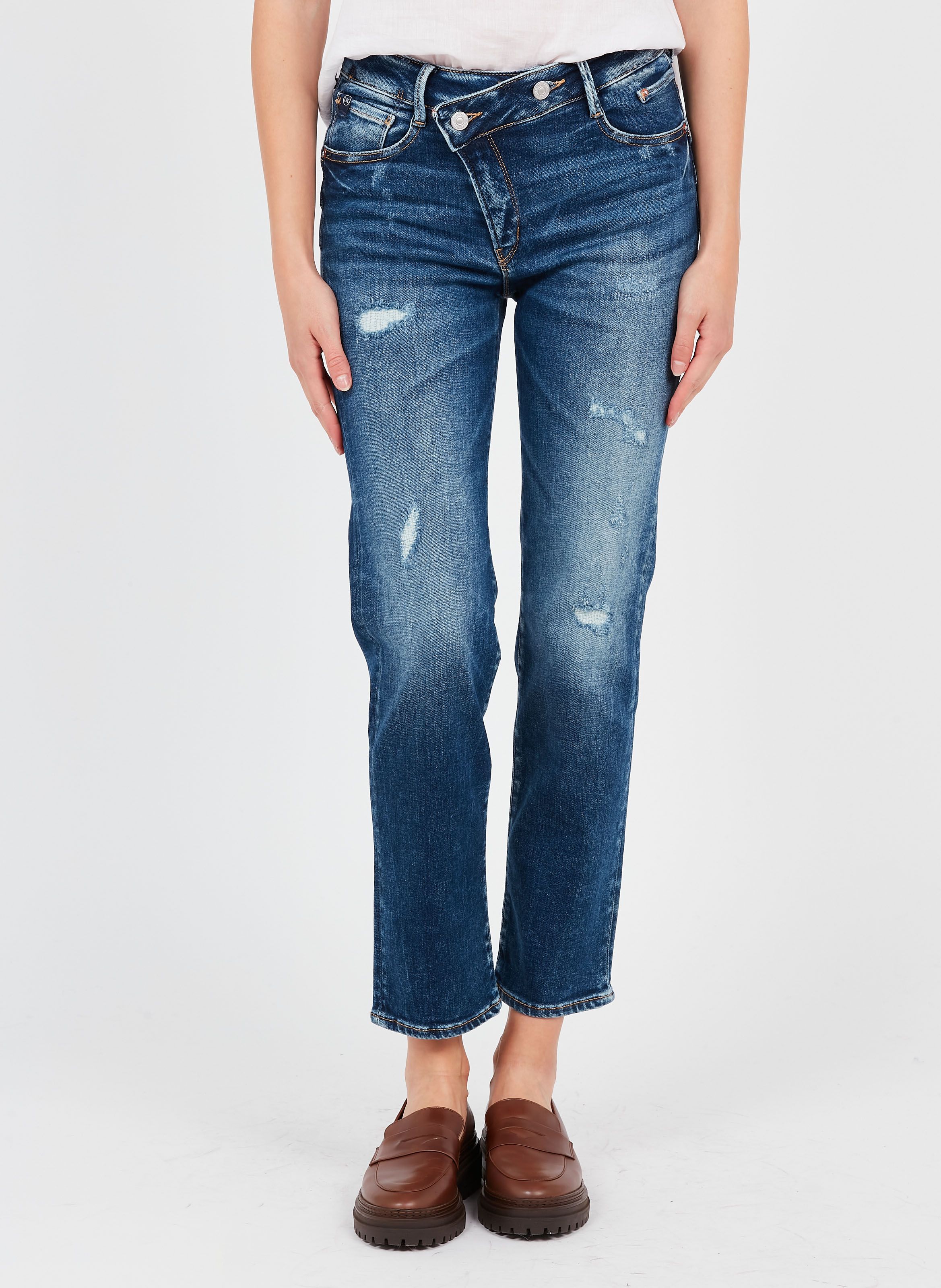 LE TEMPS DES CERISES Jean slim taille haute Bleu