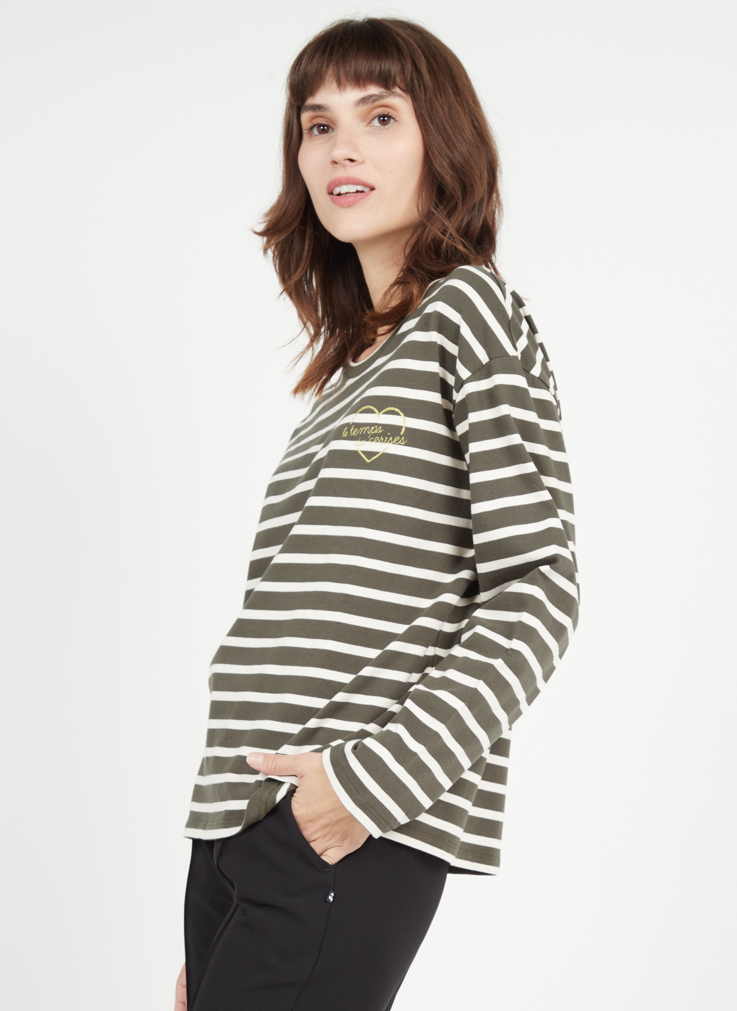 T-shirt Femme Le Temps Des Cerises - Noir, Taille M (92% Viscose) - Très Bon état