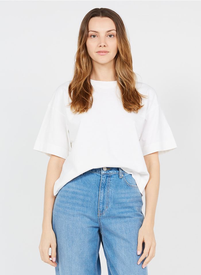 LEON & HARPER Tee-shirt ample col rond en coton bio | Blanc