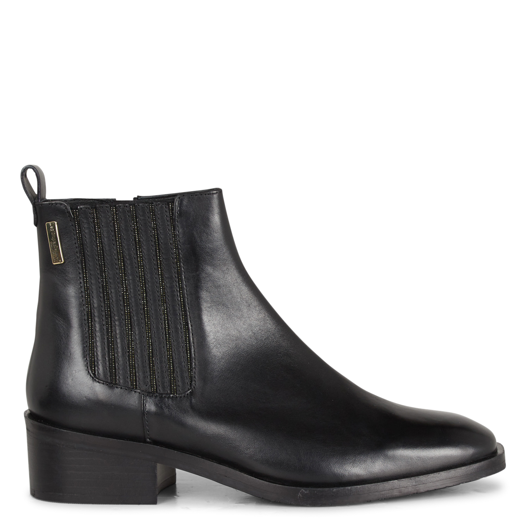 Bottines En Cuir Talon Mi haut Lukaze Noir Les Tropeziennes Par