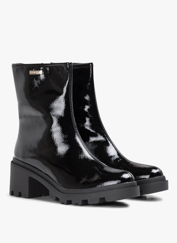 Bottines vernies a talon Noir