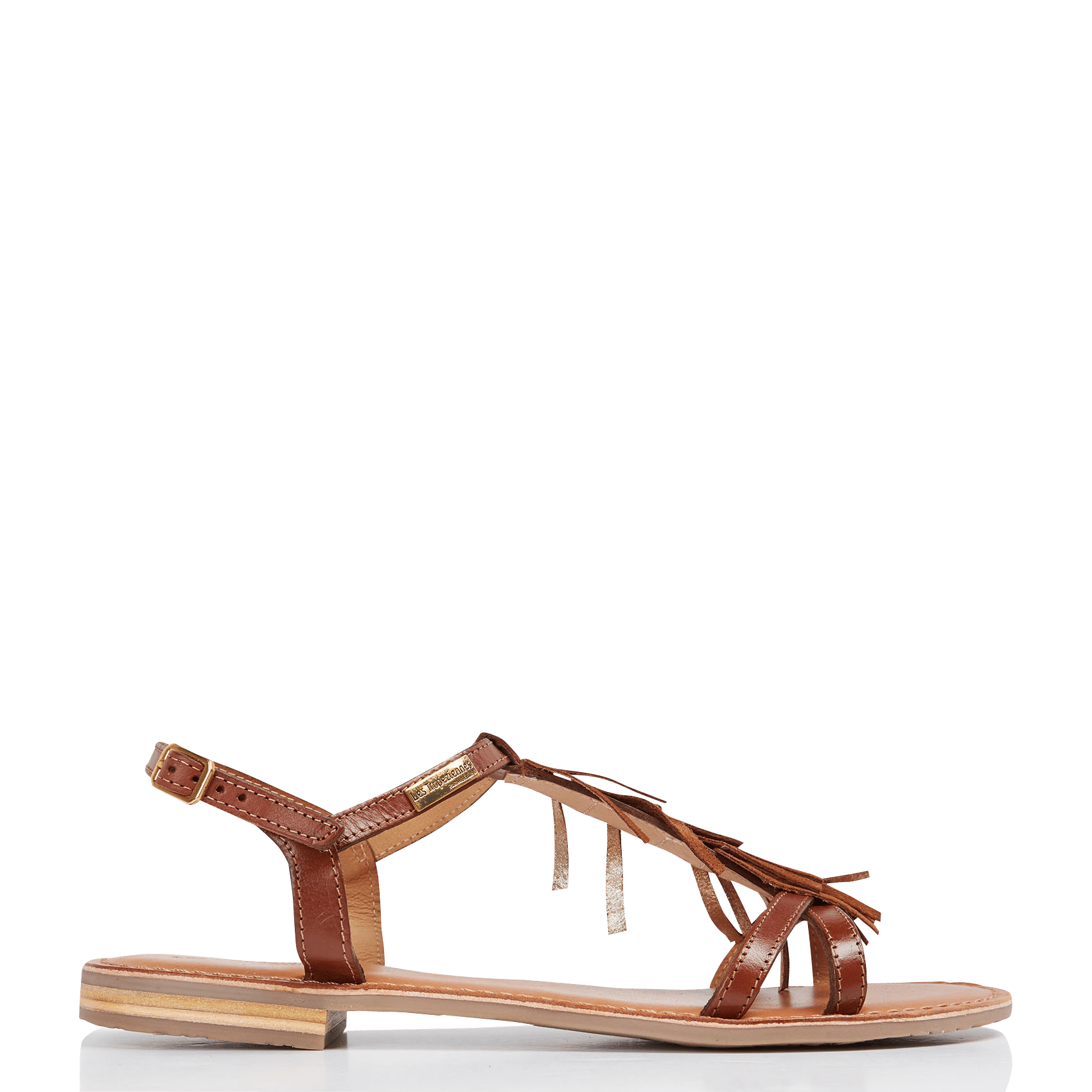 sandales franges plates