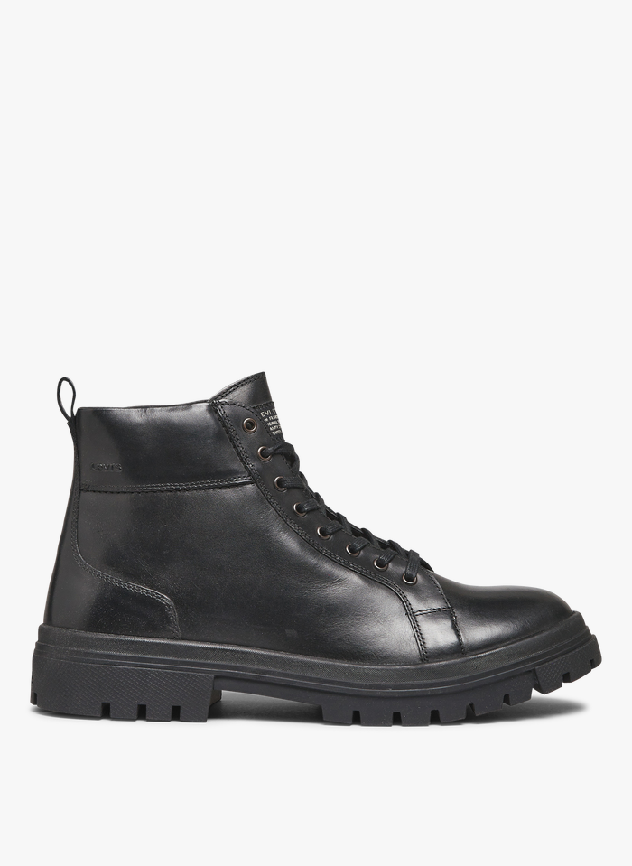 LEVI'S Boots à lacets en cuir Noir