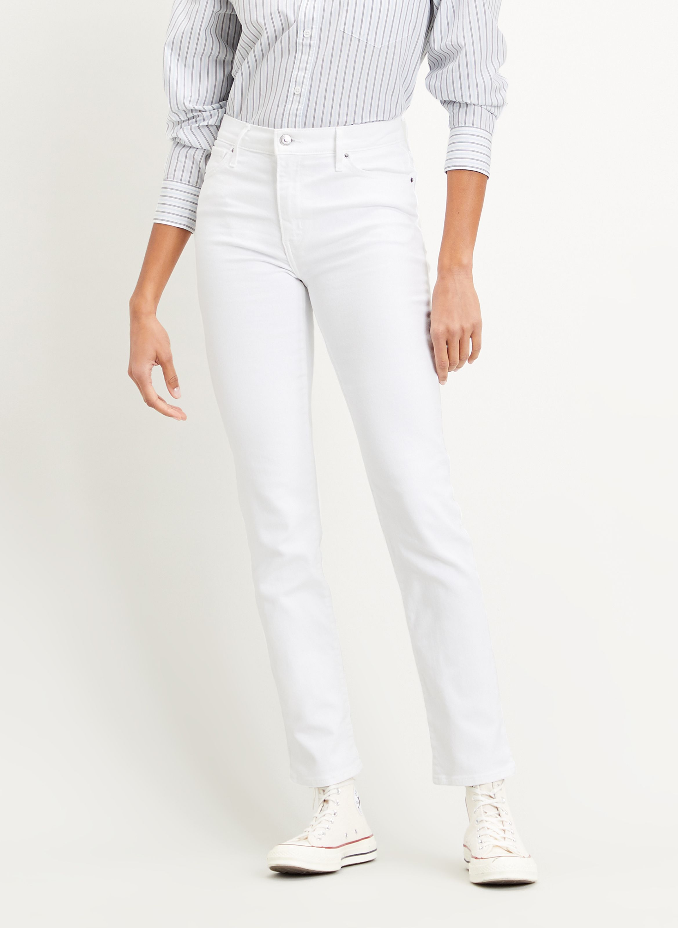 Jean blanc droit on sale femme