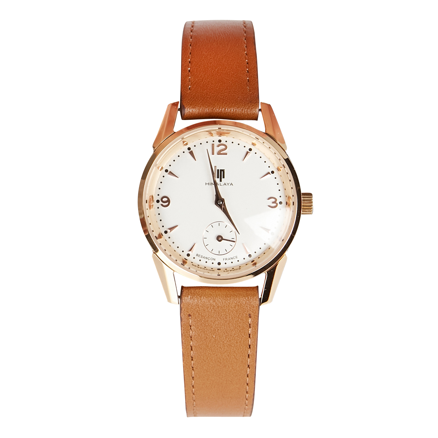 Montre Avec Bracelet En Cuir Marron Fonce Lip Femme Place des Tendances