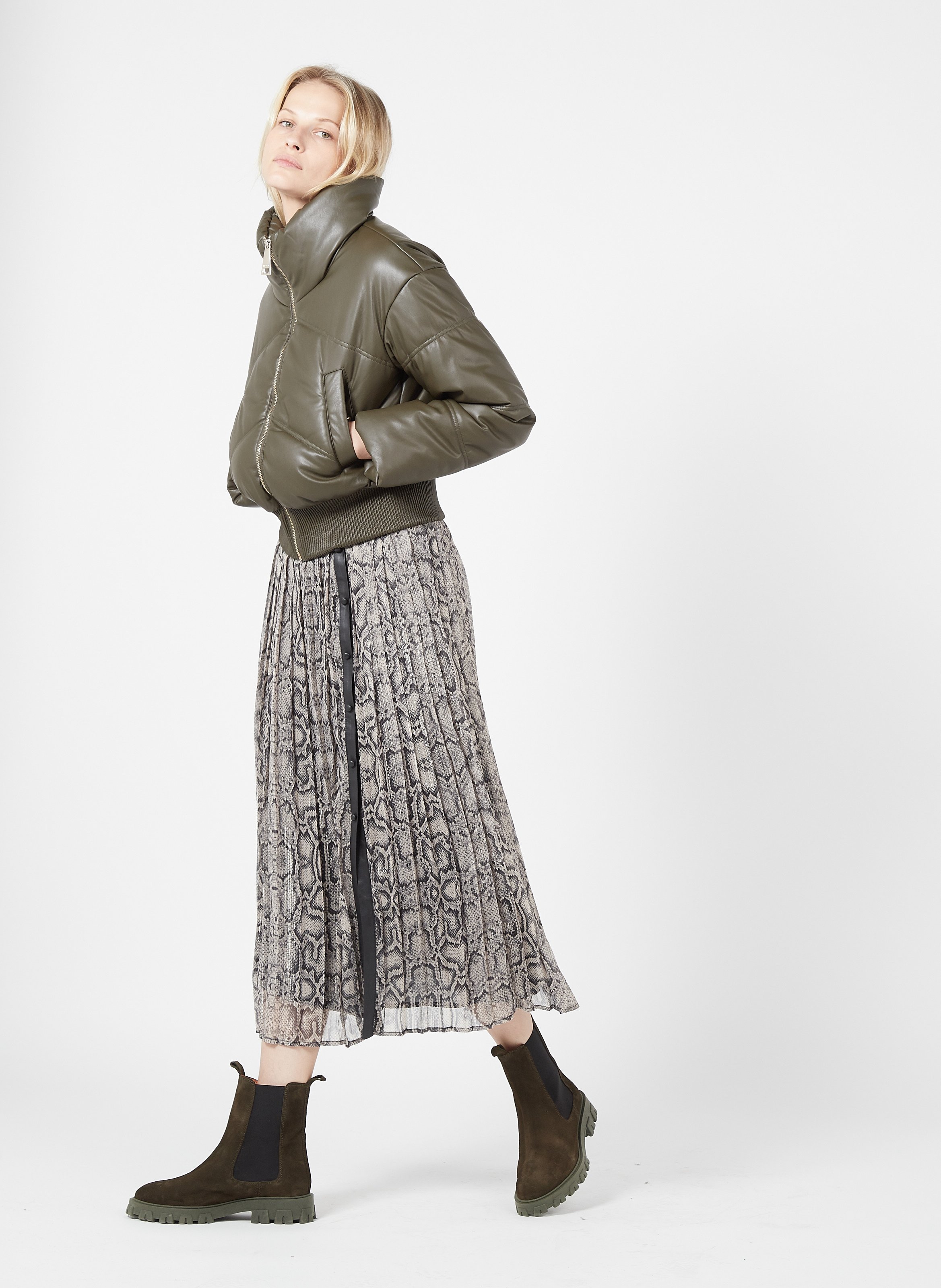 jupe plissée python