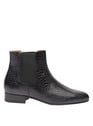 M. MOUSTACHE Cuir croco noir Noir