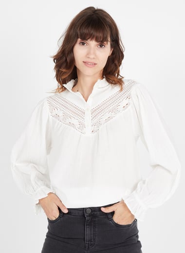 Blouse TAYLOR brodée Femme ECRU Maison 123 Blouse TAYLOR brodée Femme ECRU Maison 123