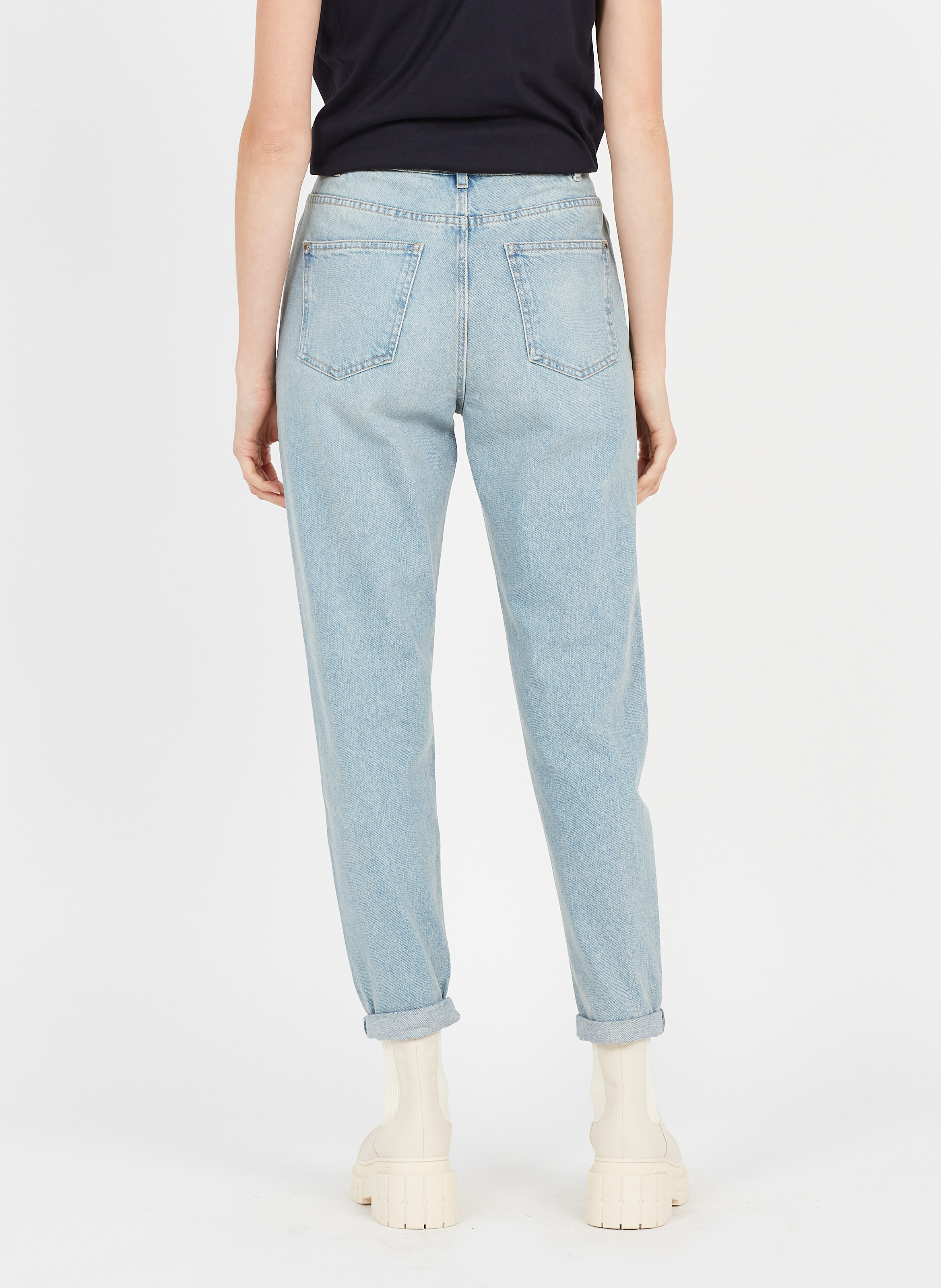 jean femme taille haute boyfriend