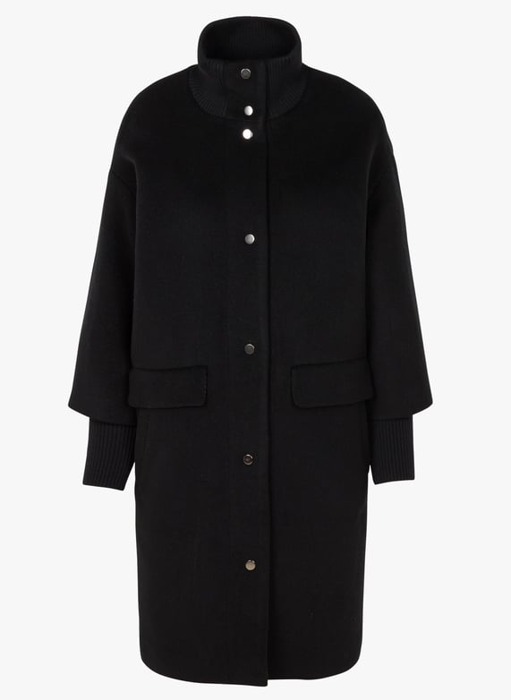 Manteau en laine melangee Noir