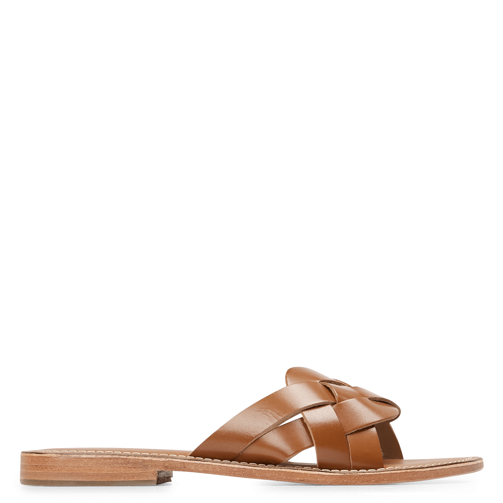 Mules Tressées En Cuir Camel Maison 123 - Femme | Place des Tendances