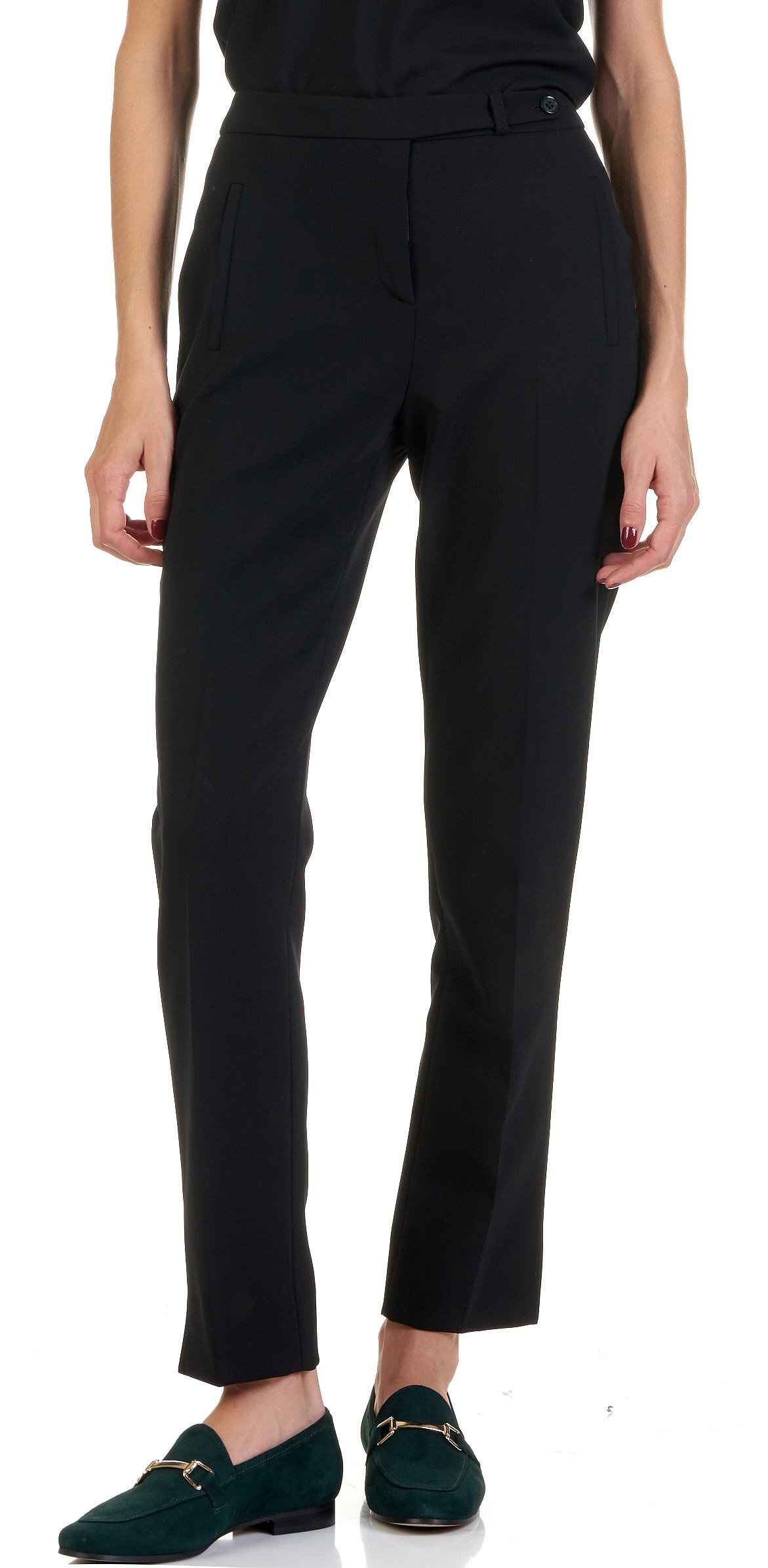 pantalon crepe noir femme