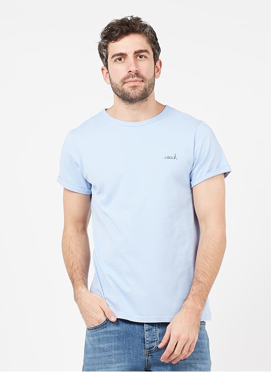 Tee Shirt Col Rond Regular Fit En Coton Bio Brode Coach Sky Blue Maison Labiche Homme Place Des Tendances Tee Shirt Col Rond Regular Fit En Coton Bio Brode Coach Sky Blue Maison Labiche Homme Place Des Tendances