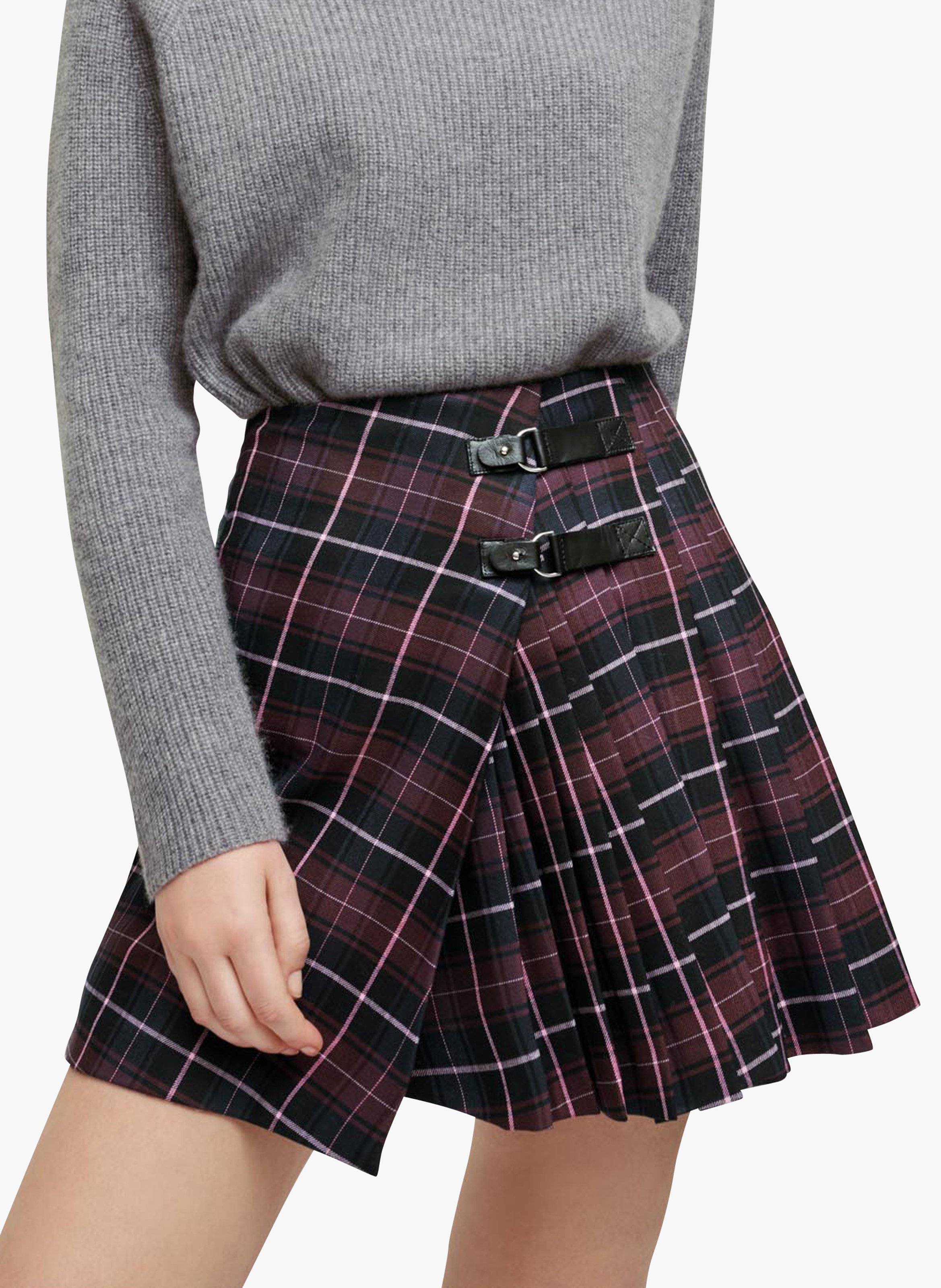 Maje Jupe Courte Et Plissee Synonyme Mini Jupe Short Marron Maje