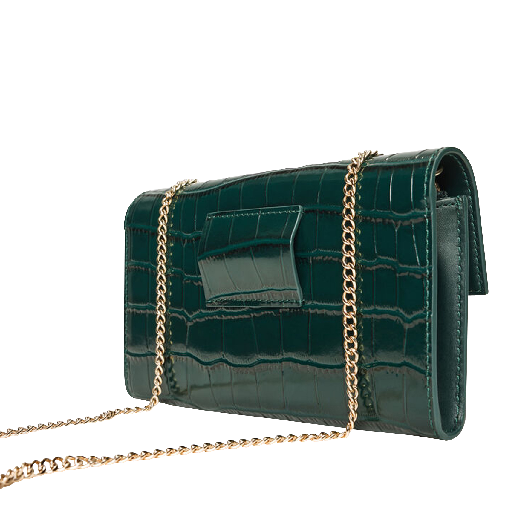 Mini Sac Bandoulière En Cuir Vert Foncé Maje Femme Place des Tendances