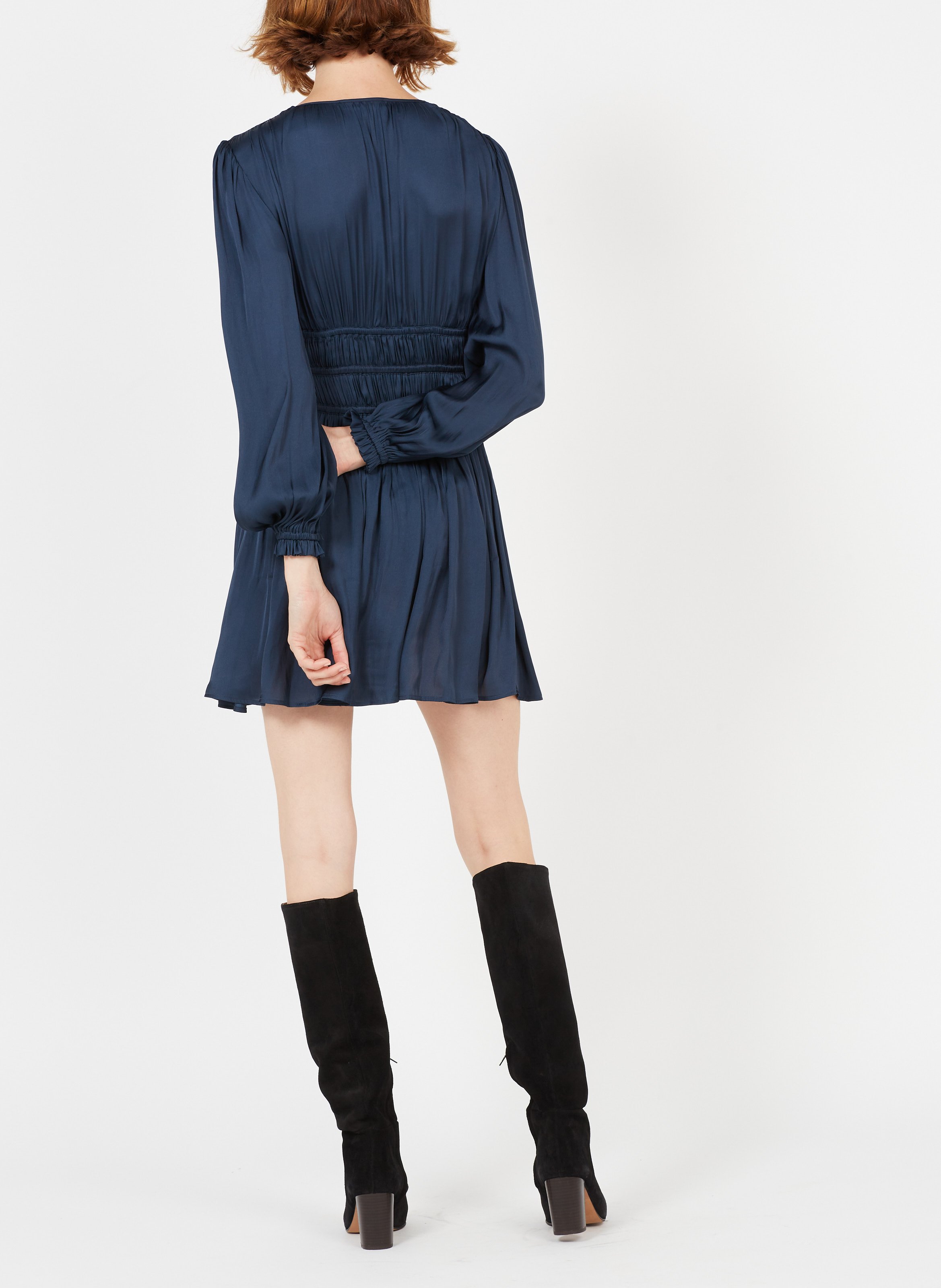 robe courte taille cintree marine maje femme place des tendances