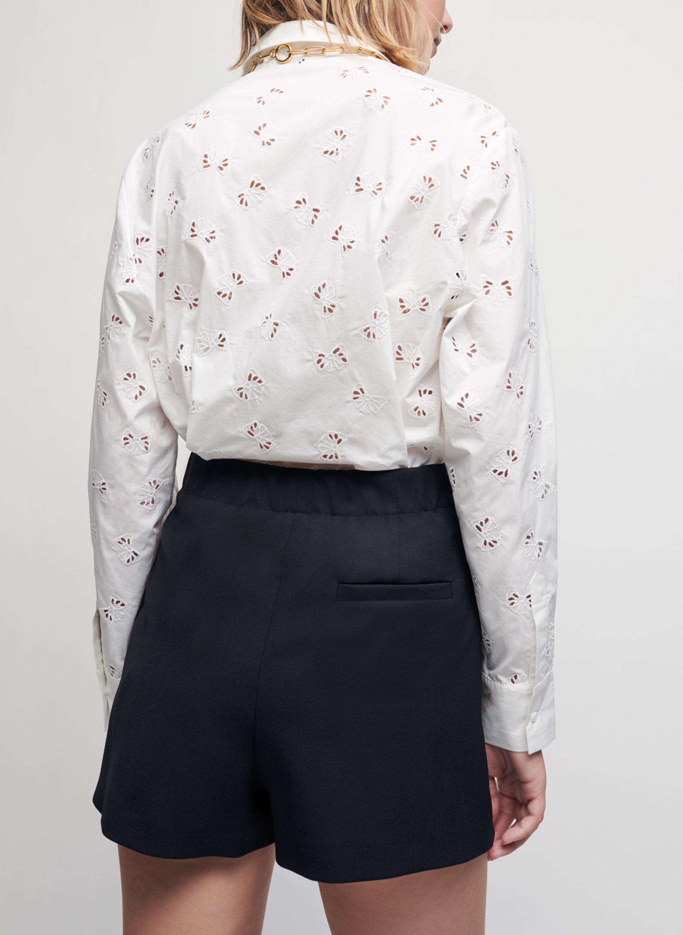 short taille haute marine maje femme place des tendances