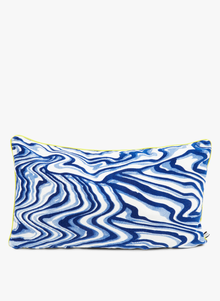 MAPOESIE Housse de coussin 30x50 cm à motif en velours de coton | Bleu
