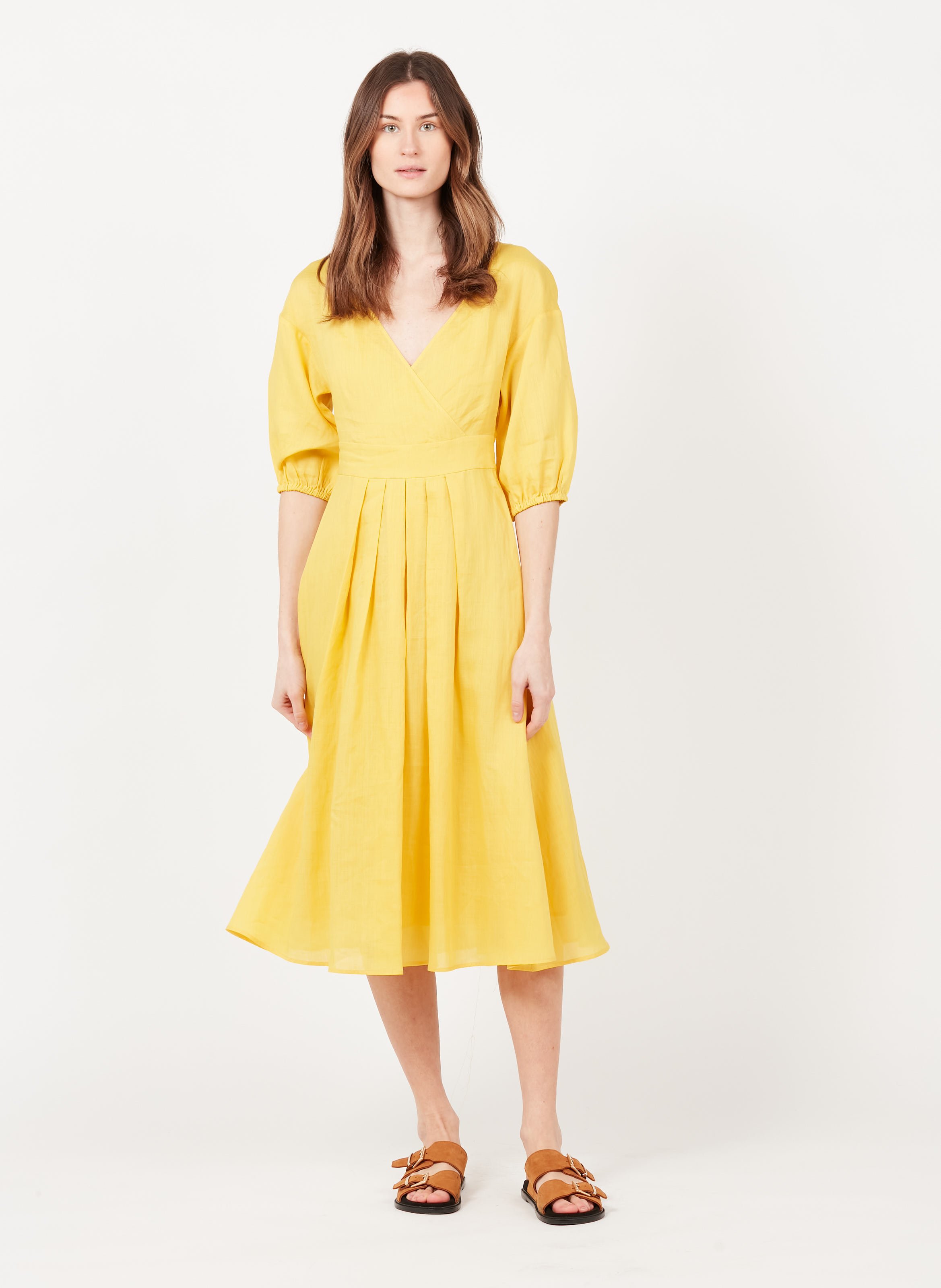 robe midi jaune