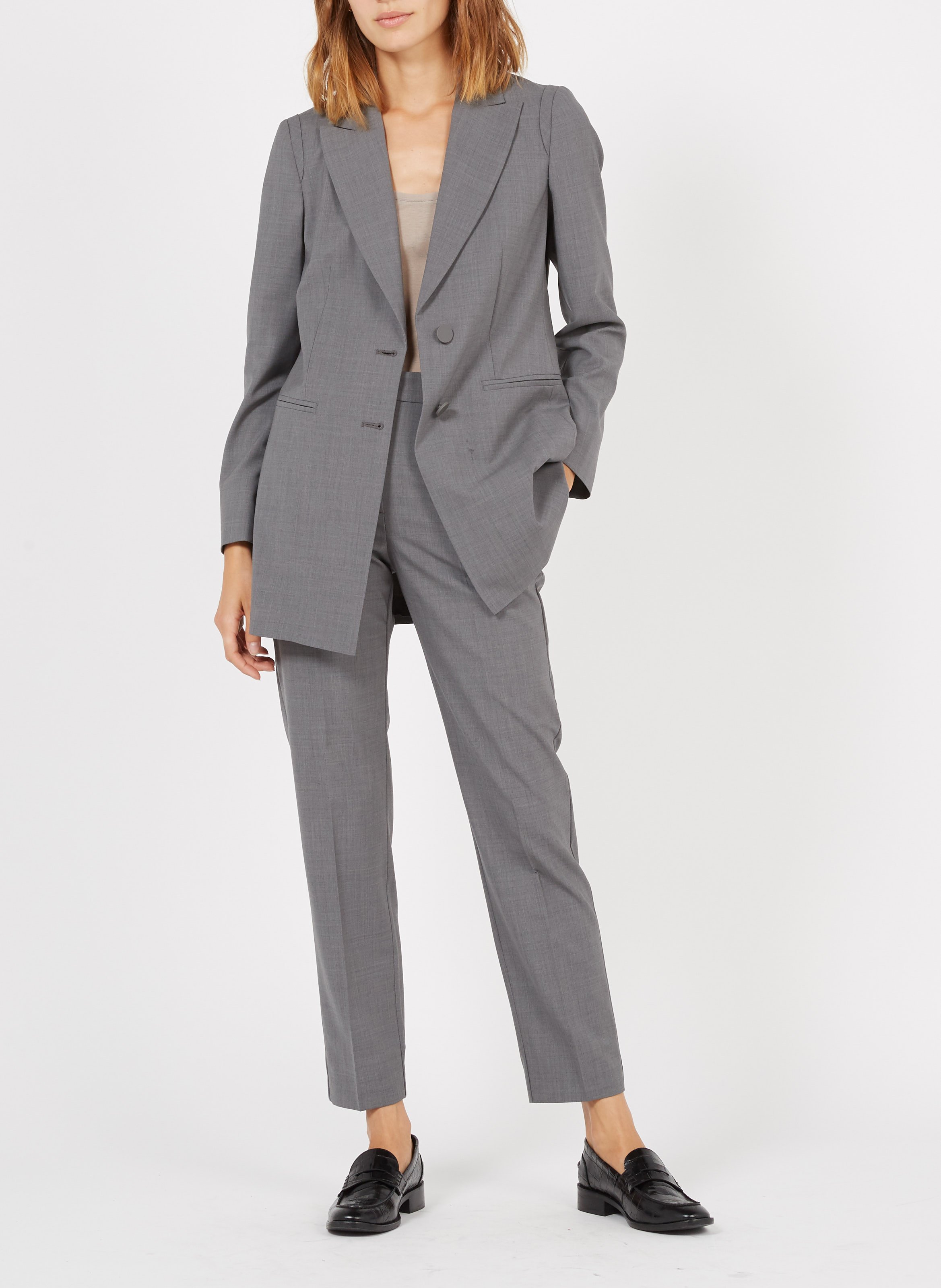 Veste De Tailleur Longue Dark Grey Max\u0026co. - Femme | Place des Tendances