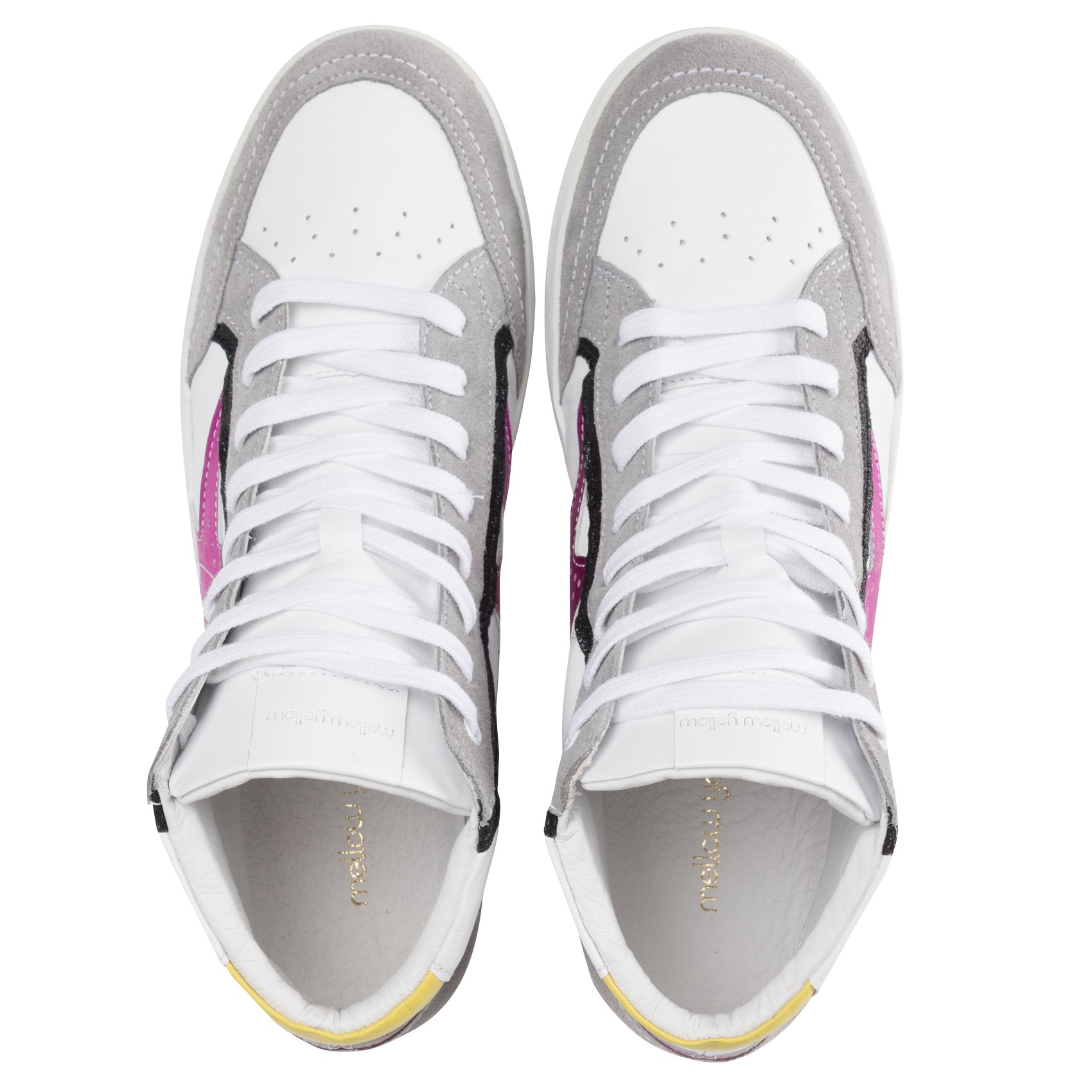 Baskets Montantes Lacets En Cuir Grey Mellow Yellow Baskets Montantes Lacets En Cuir Grey Mellow Yellow